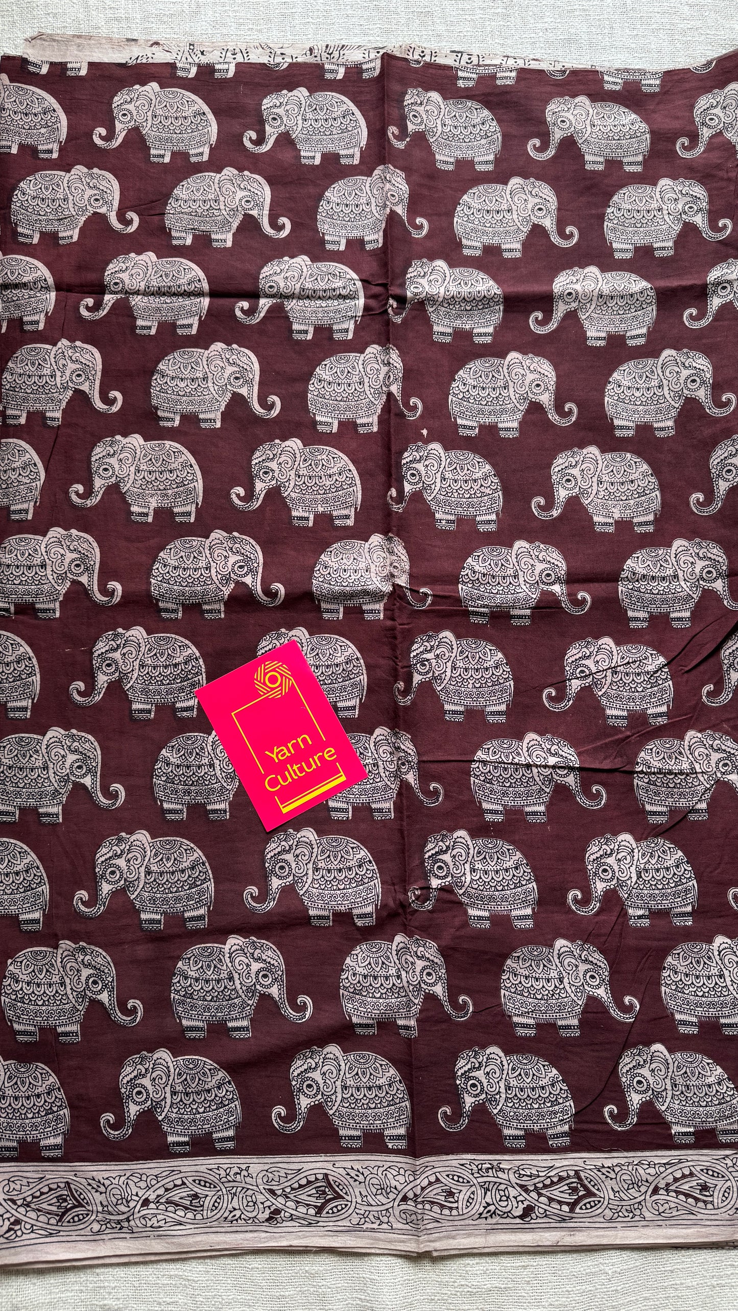 Brown kalamkari, elephant prints, soft cotton