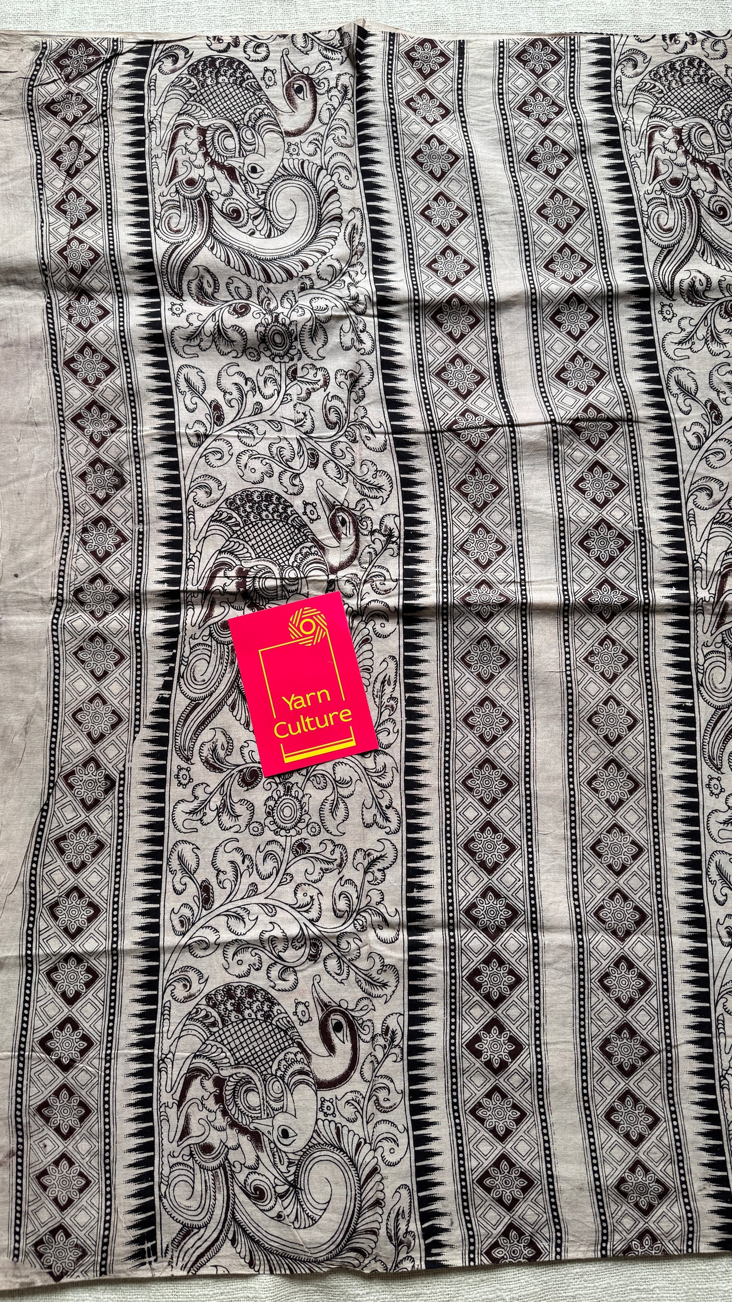 Brown kalamkari, elephant prints, soft cotton