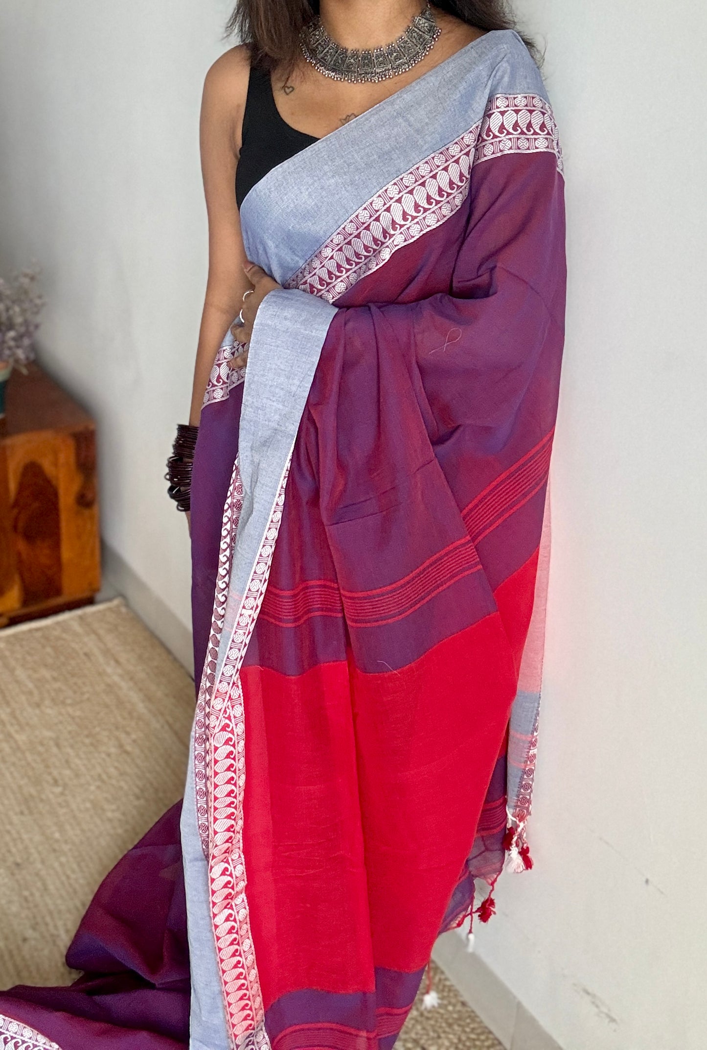Purple Flame - Phulia Handwoven Soft Cotton YCBCFC13