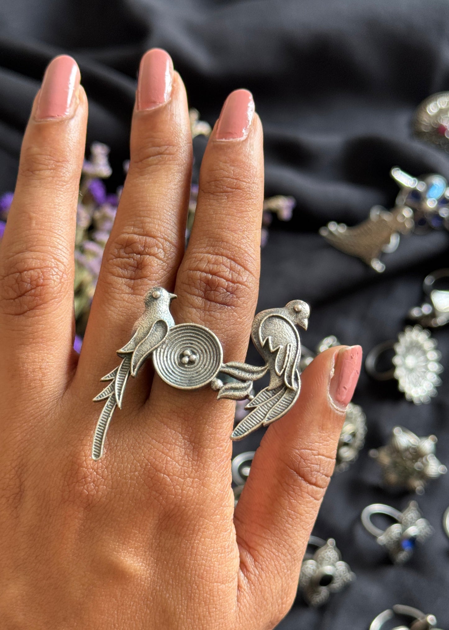 Adjustable ring - birds - YCOSFR152