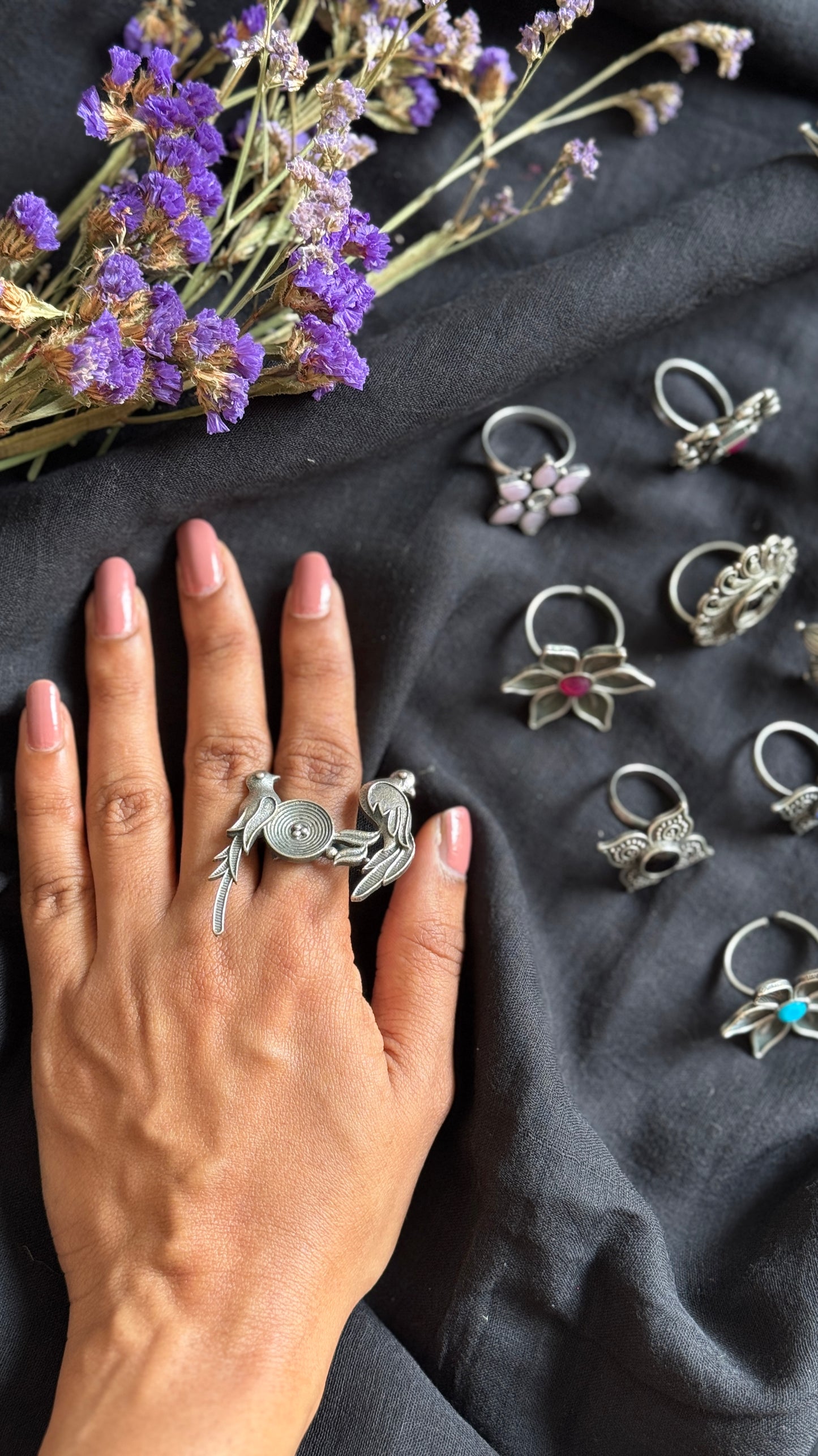Adjustable ring - birds