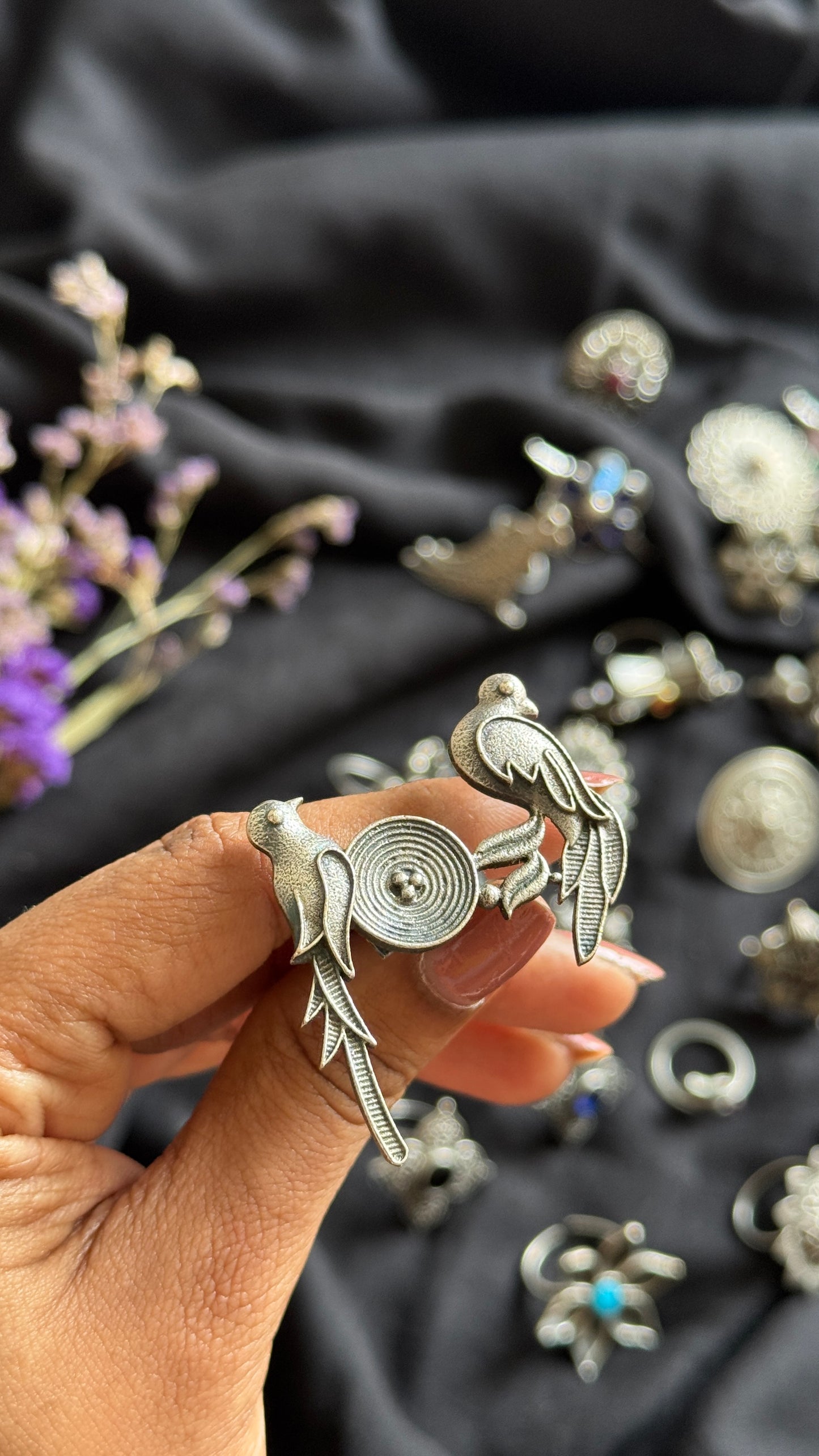 Adjustable ring - birds