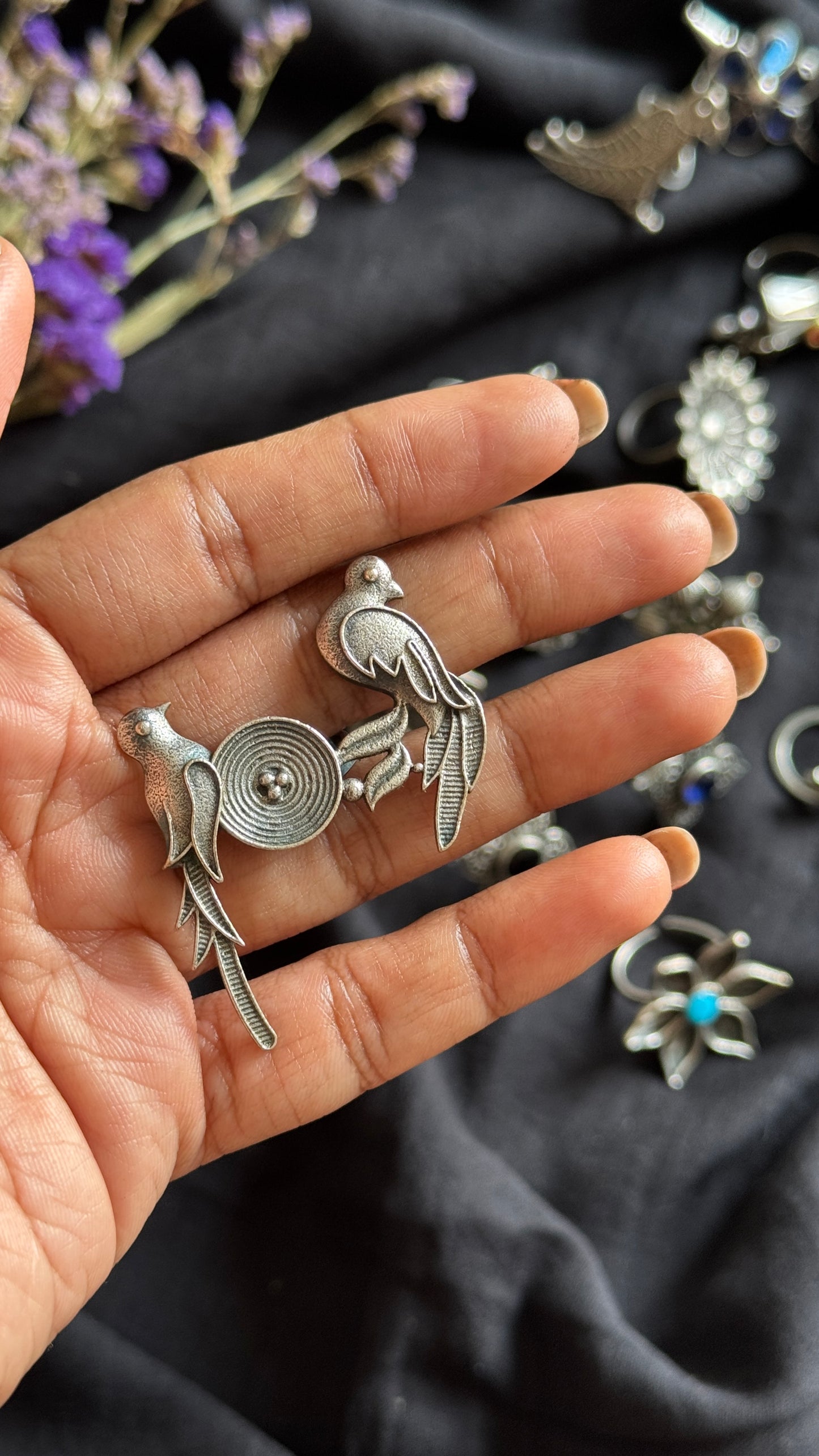 Adjustable ring - birds