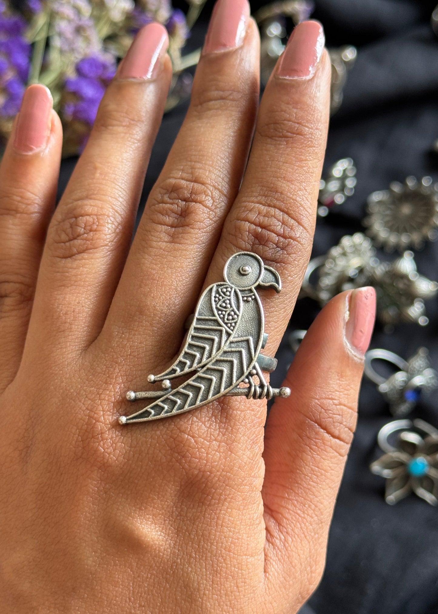 Adjustable ring - single parrot - YCOSFR145