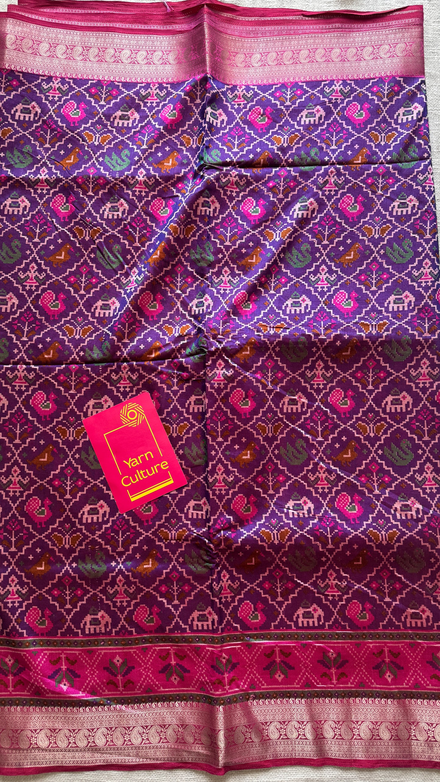 Purple pink in patola pattern - dola silk
