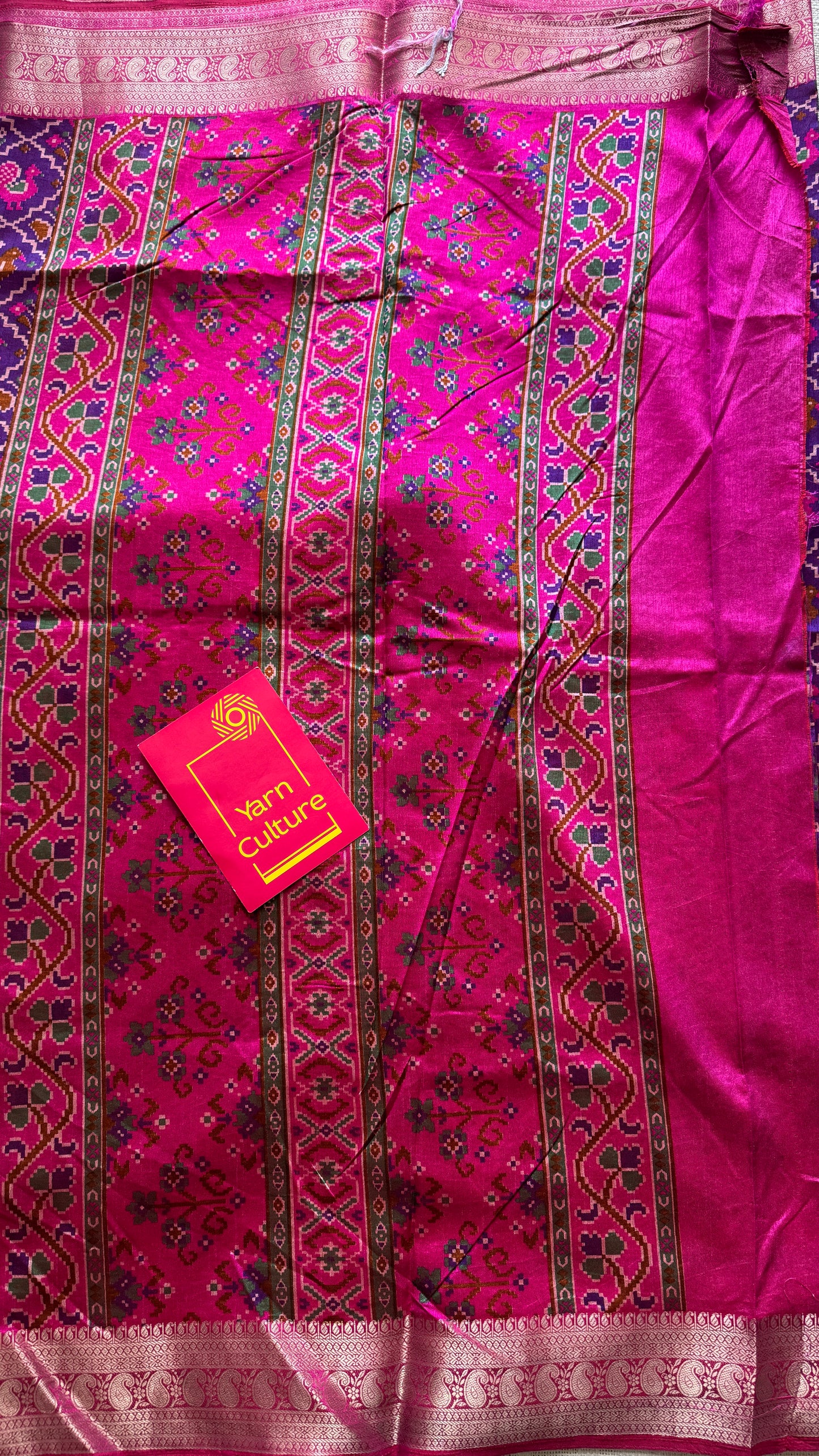 Purple pink in patola pattern - dola silk