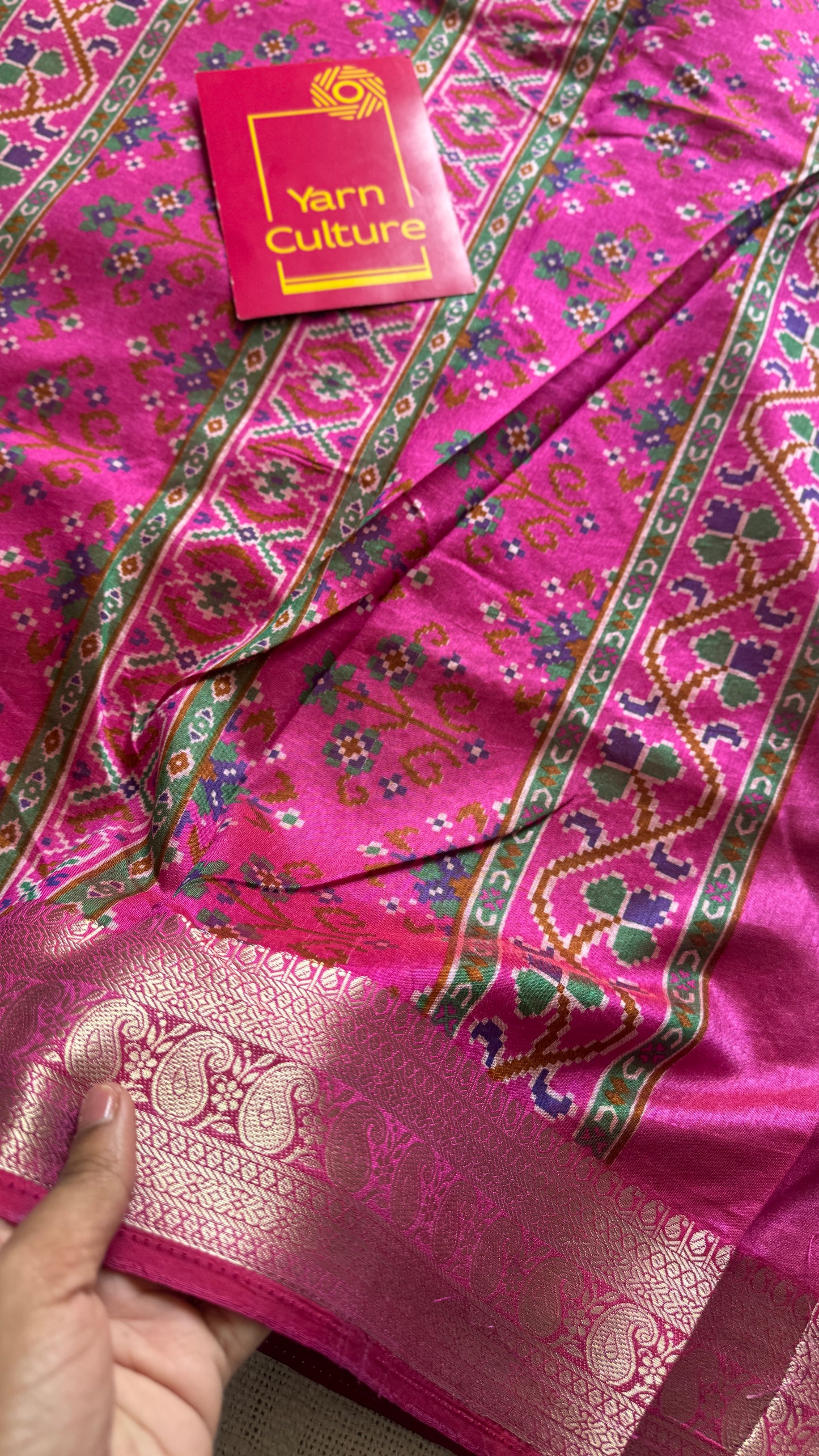 Purple pink in patola pattern - dola silk