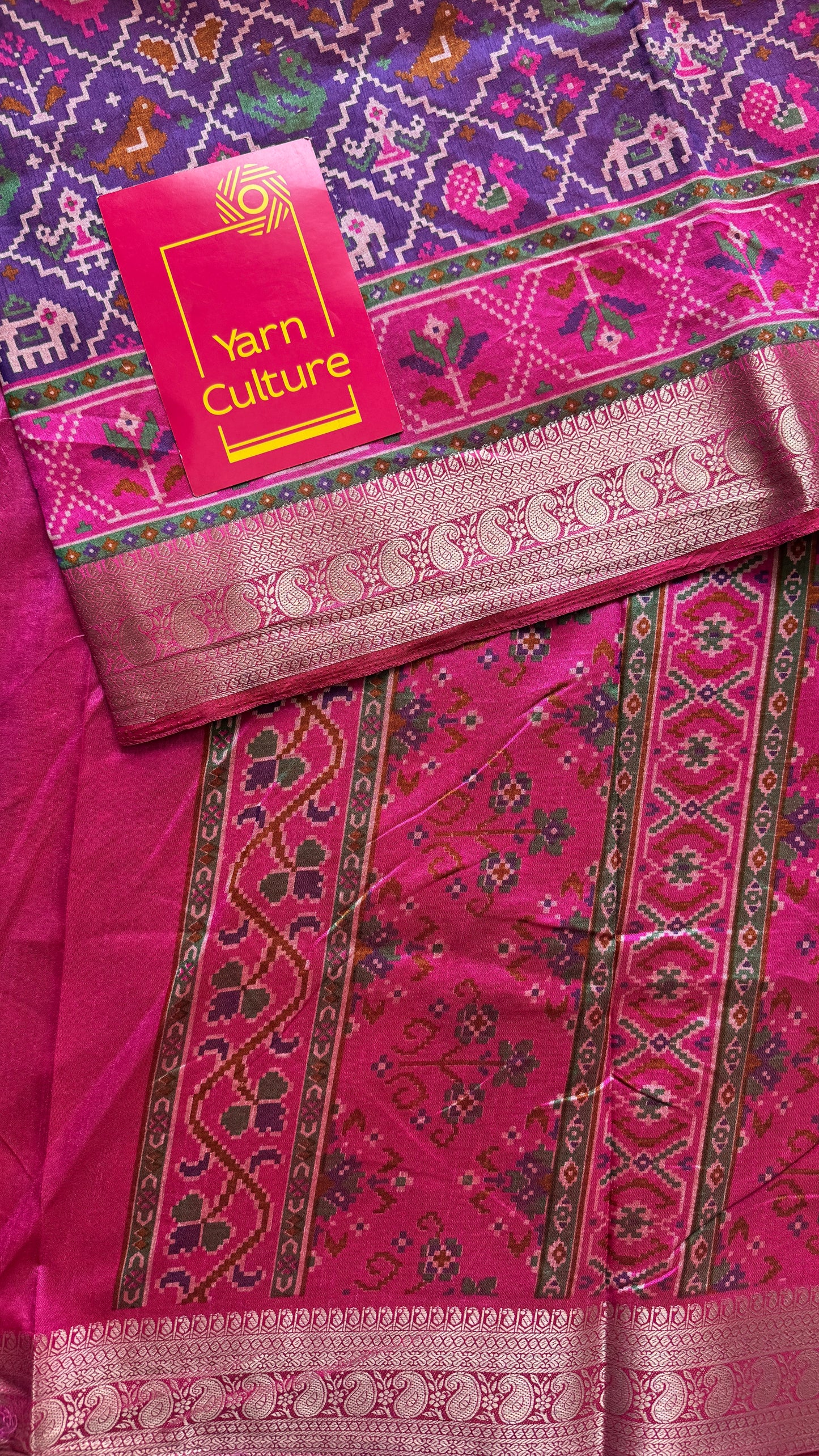 Purple pink in patola pattern - dola silk