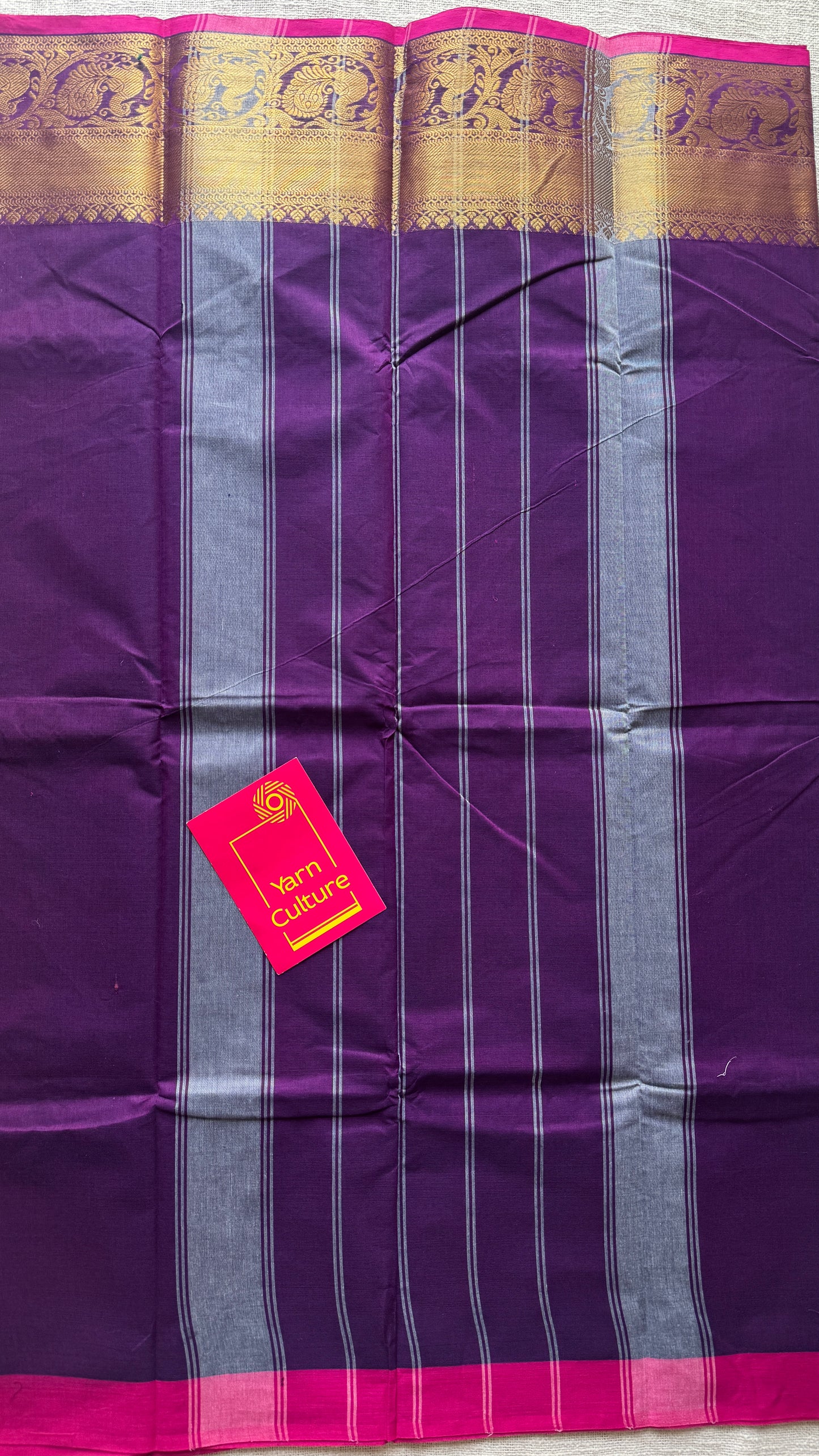 Purple Pink, one side broad zari - Chettinad Soft Cotton - YCCL406