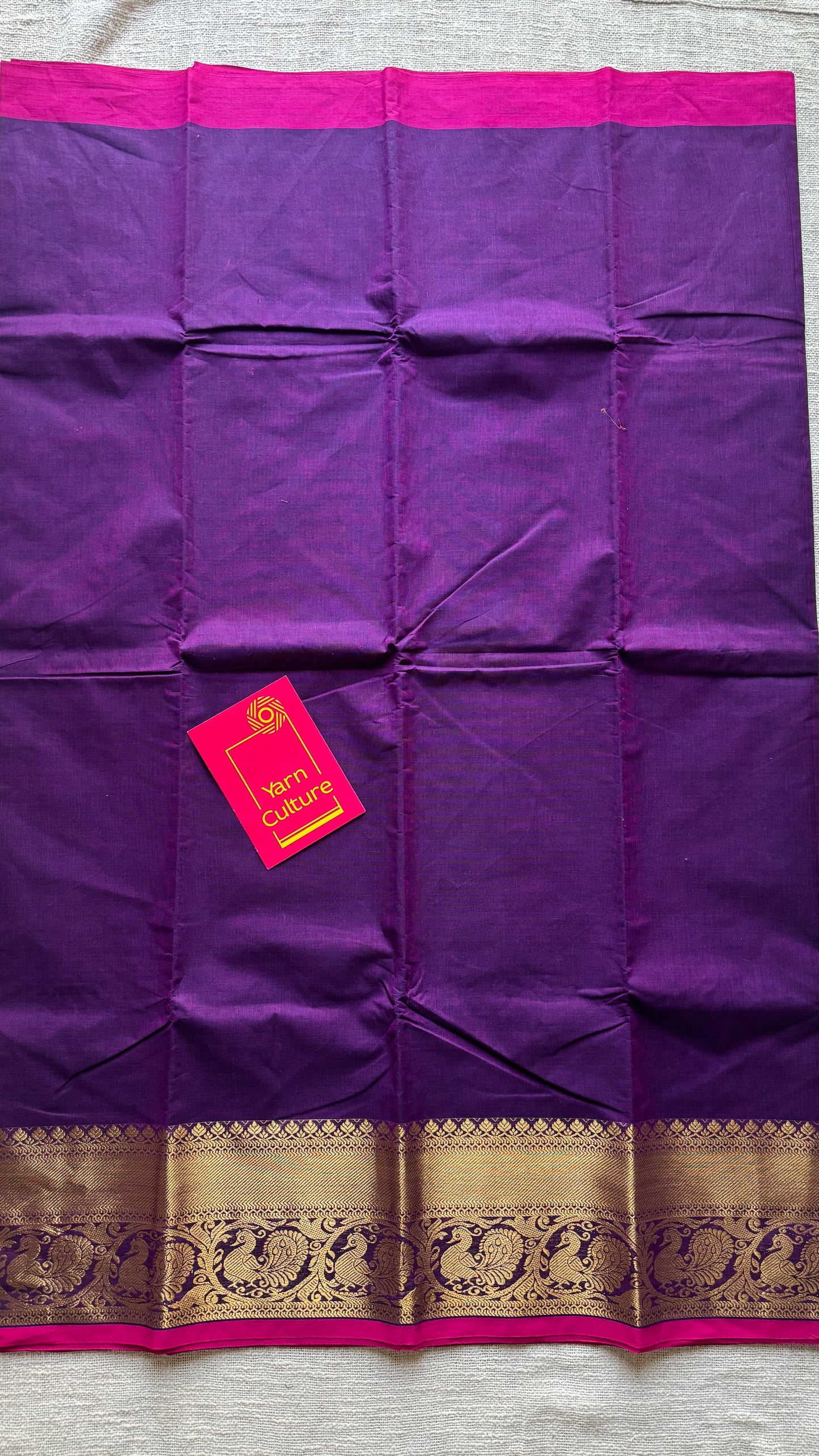 Purple Pink, one side broad zari - Chettinad Soft Cotton - YCCL406
