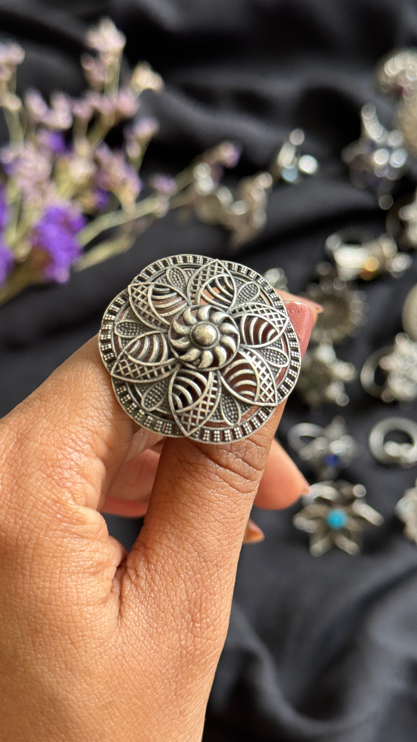 Adjustable floral ring - YCOSFR79