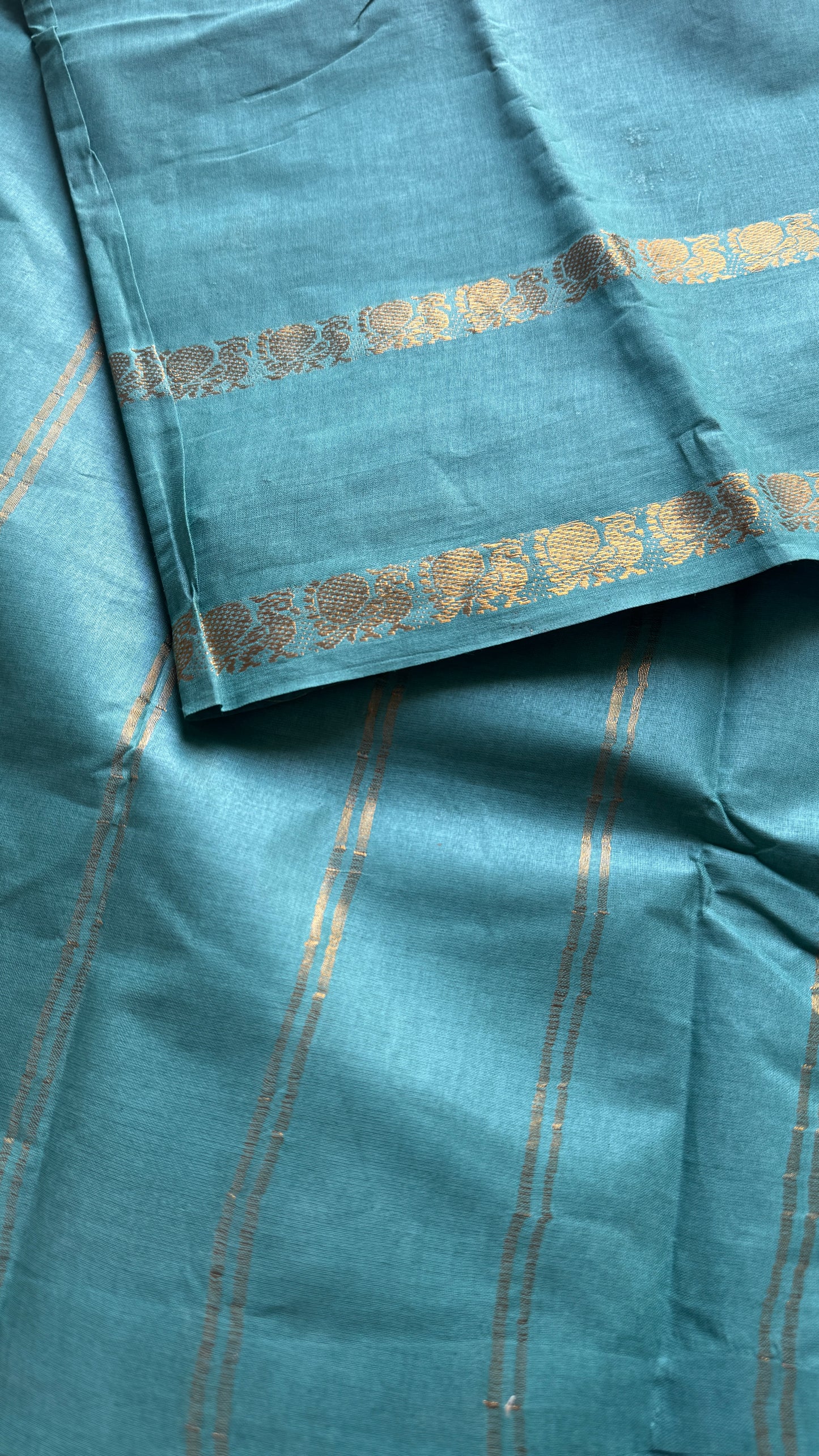 Turquoise Rettaipettu Peacock double border - Madurai Kattuchayam - YCPER26