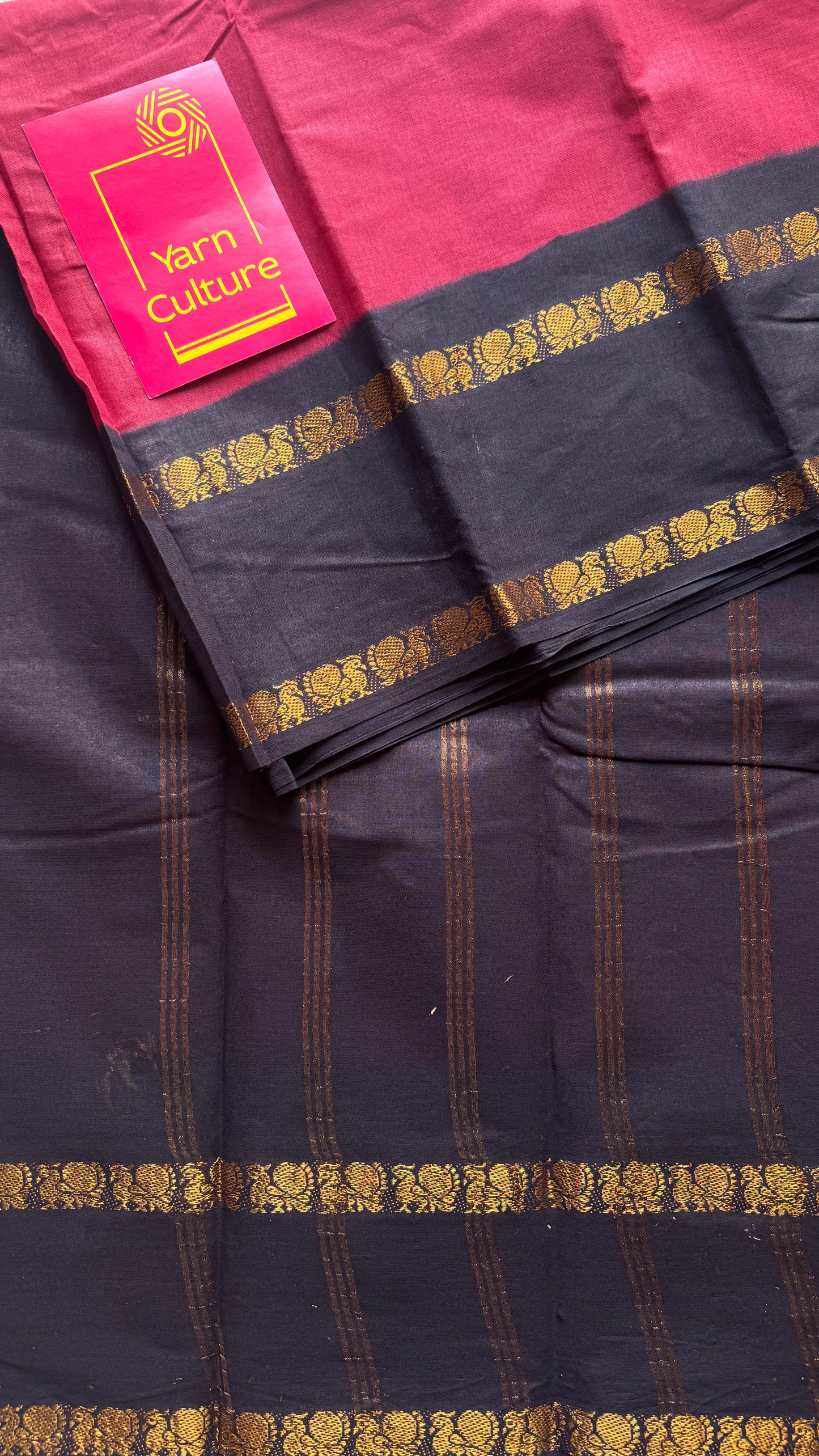Maroon and Black, Rettaipettu Peacock double border - Madurai Kattuchayam