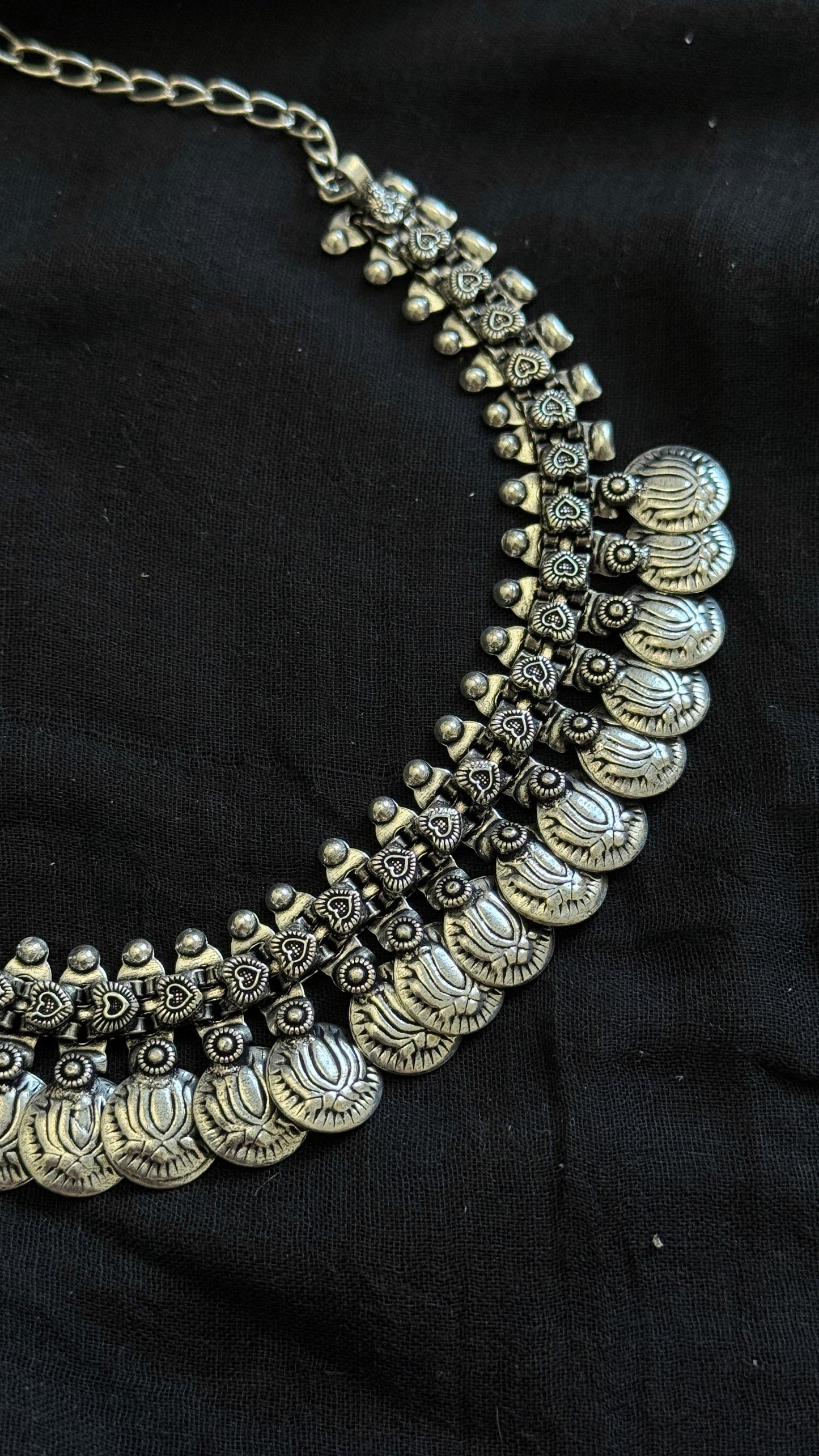 Thin necklace - coins, adjustable
