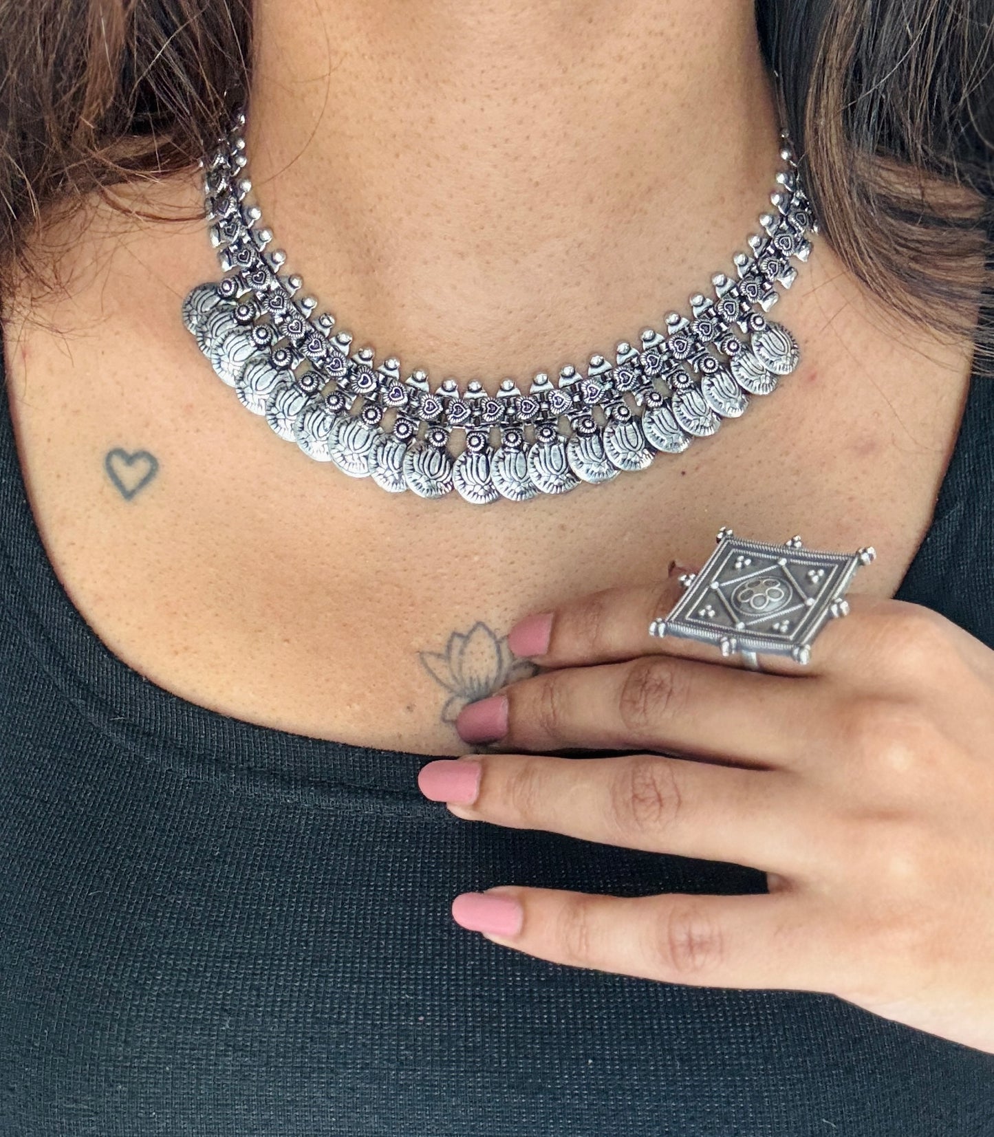 Thin necklace - coins, adjustable
