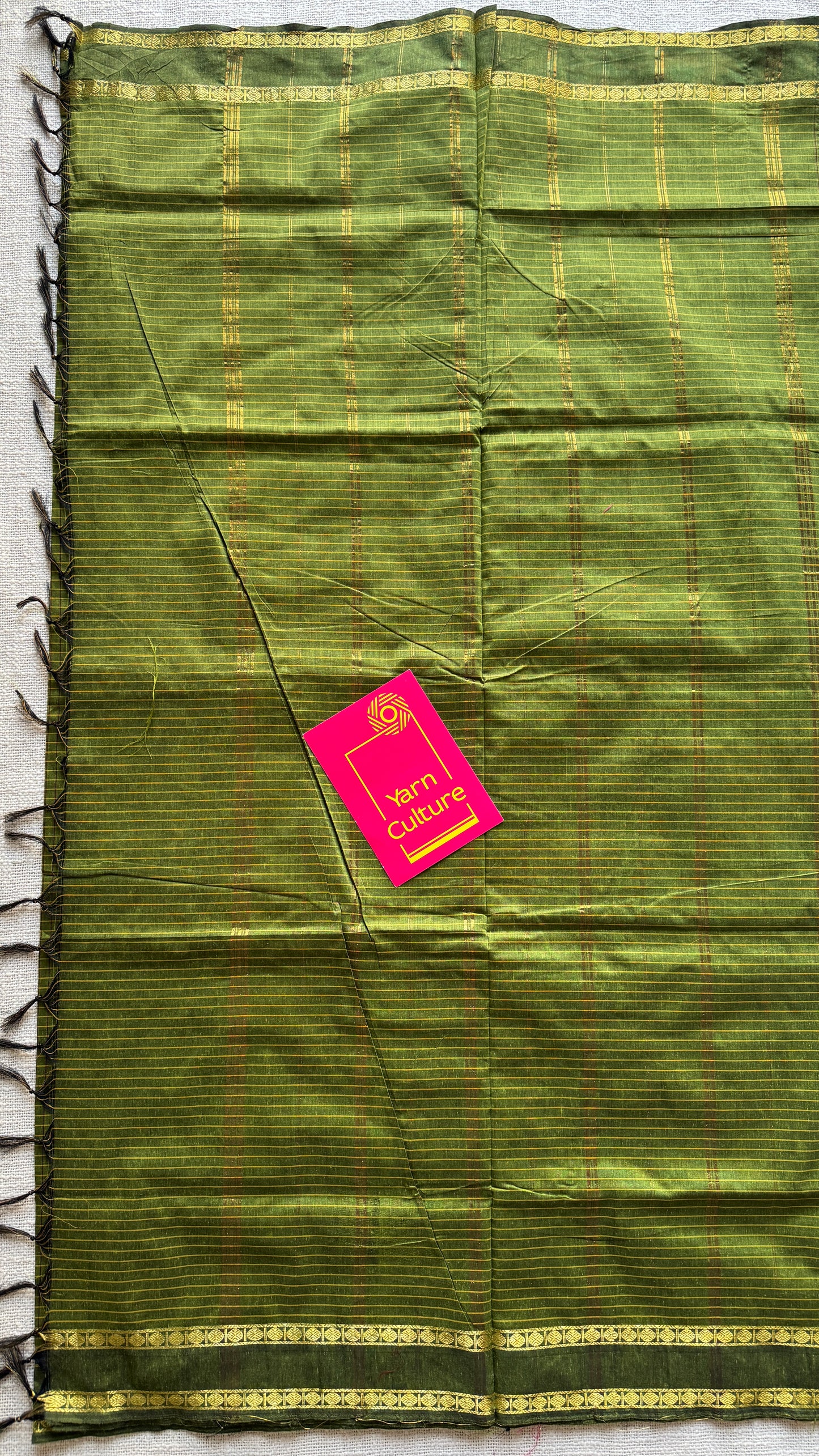Olive Green - Arani Checks in cotton silk