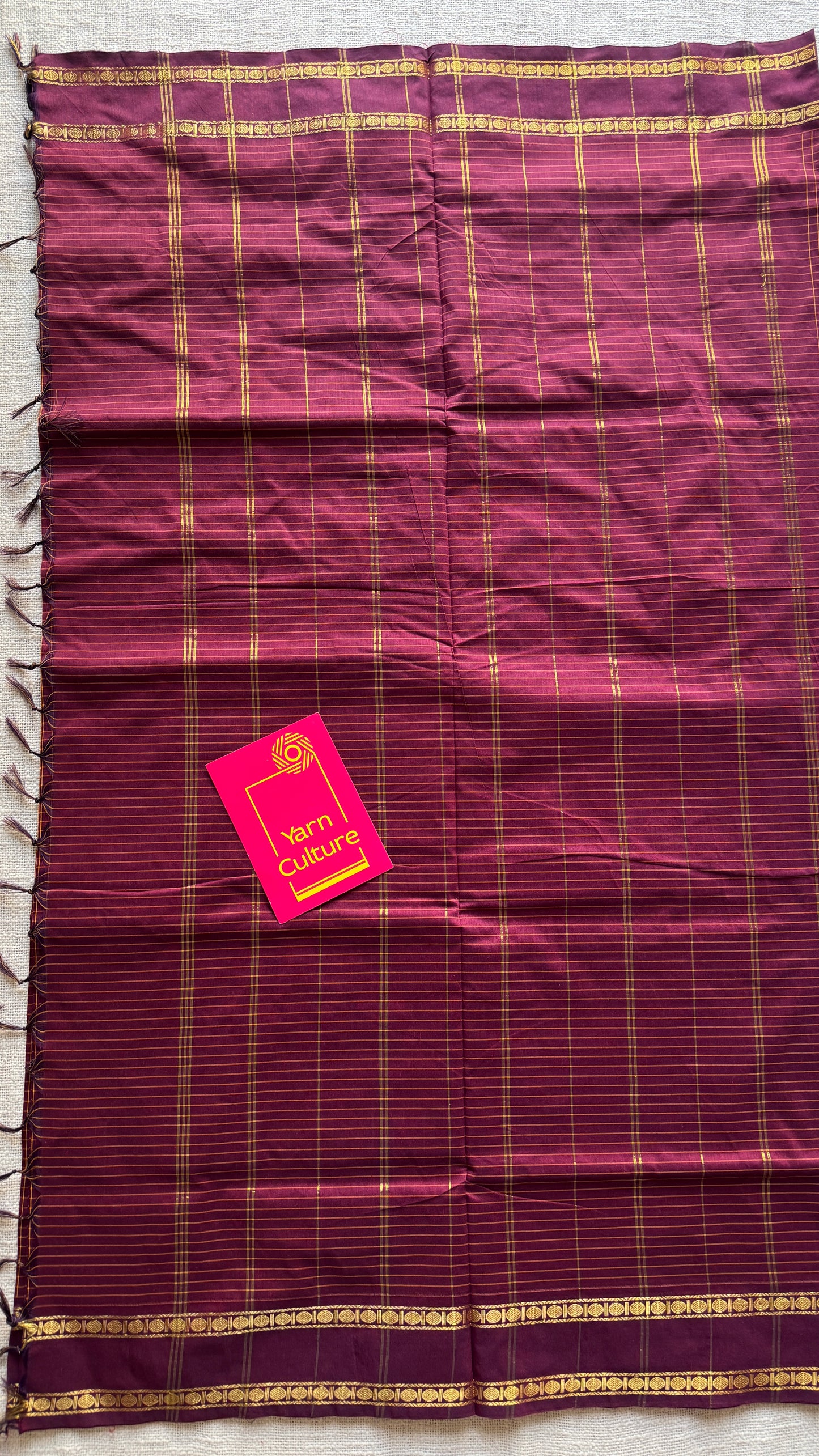 Maroon - Arani Checks in cotton silk