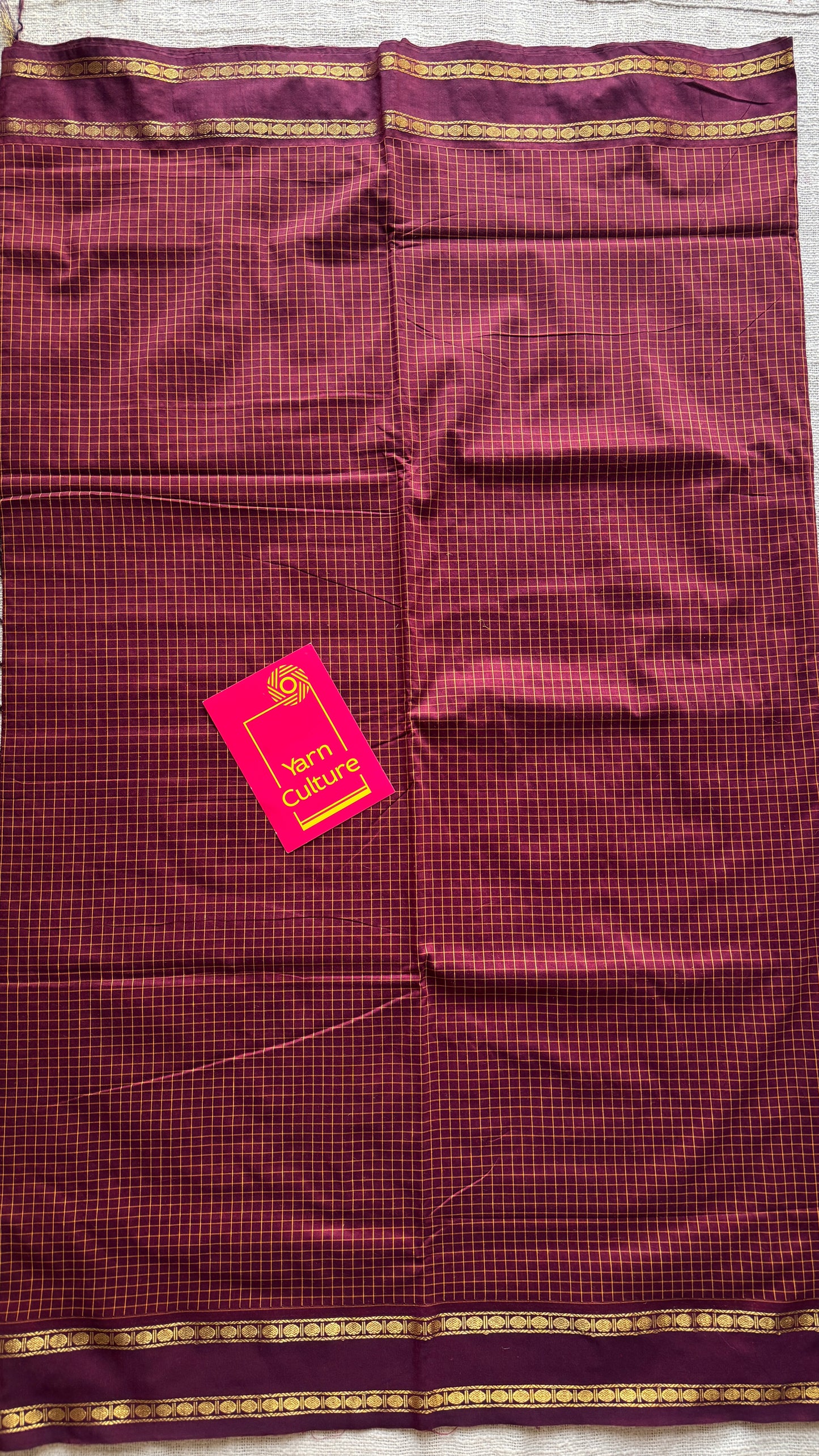 Maroon - Arani Checks in cotton silk