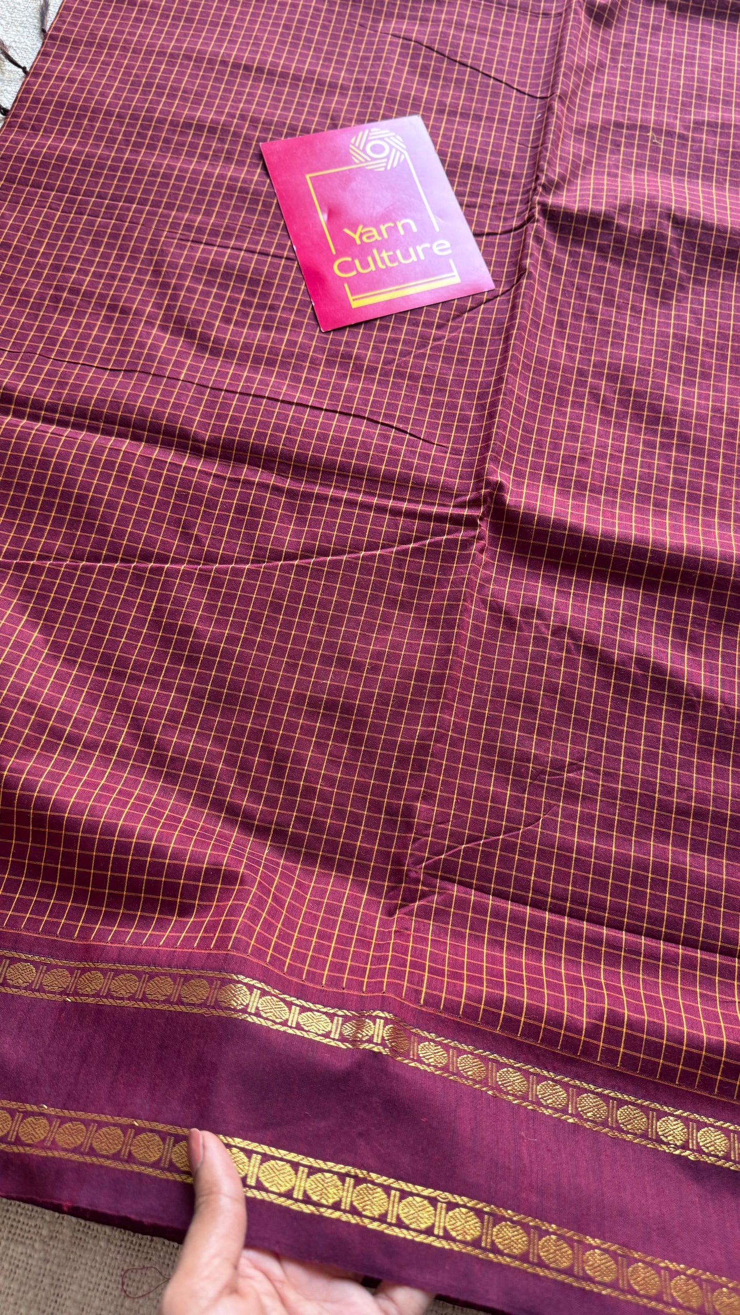 Maroon - Arani Checks in cotton silk