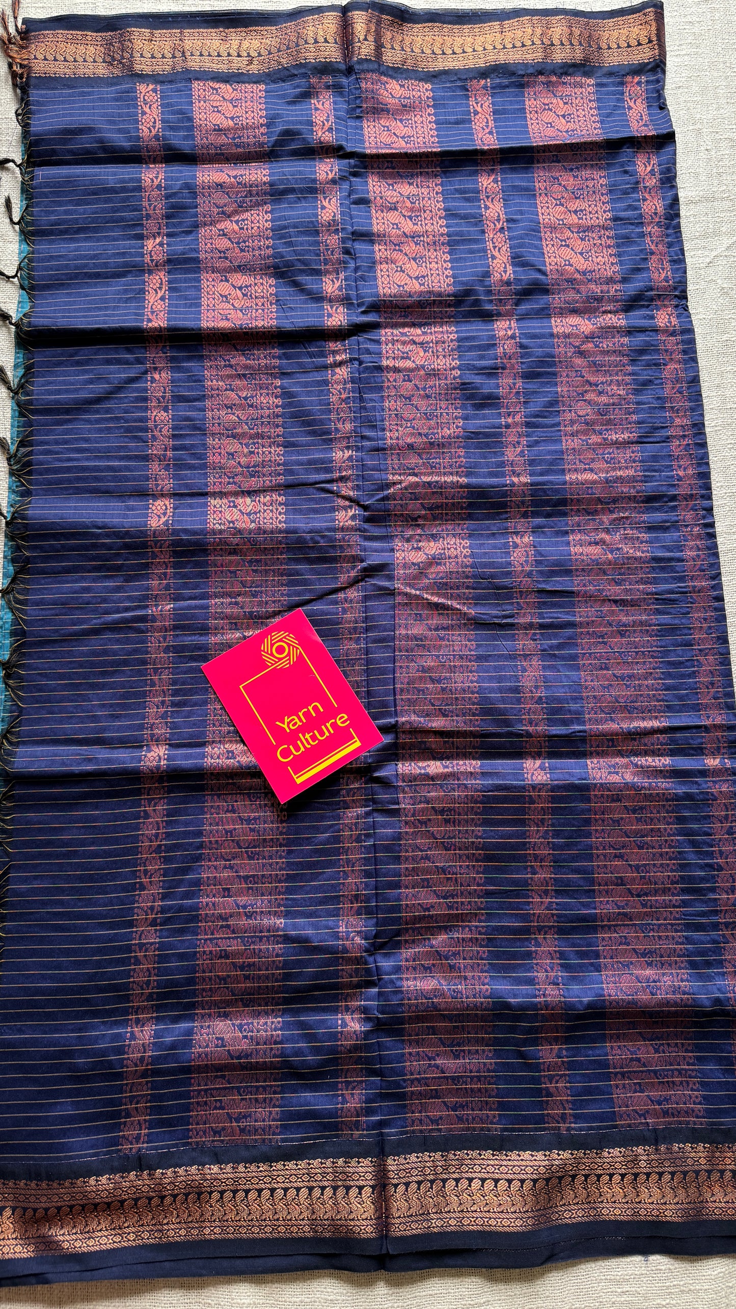 Light Blue - Dark Blue, Checks - Kalyani Cotton Silk - YCCOTNKCSC03