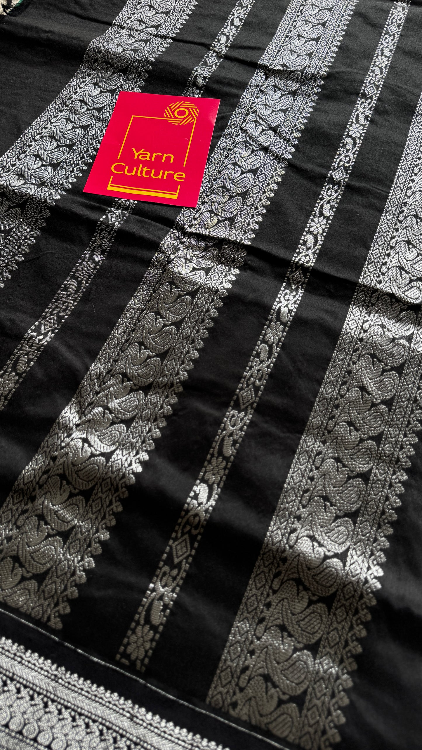 Dark Mint Green - Black, Silver Zari - Kalyani Cotton Silk - YCCOTNKCSB05