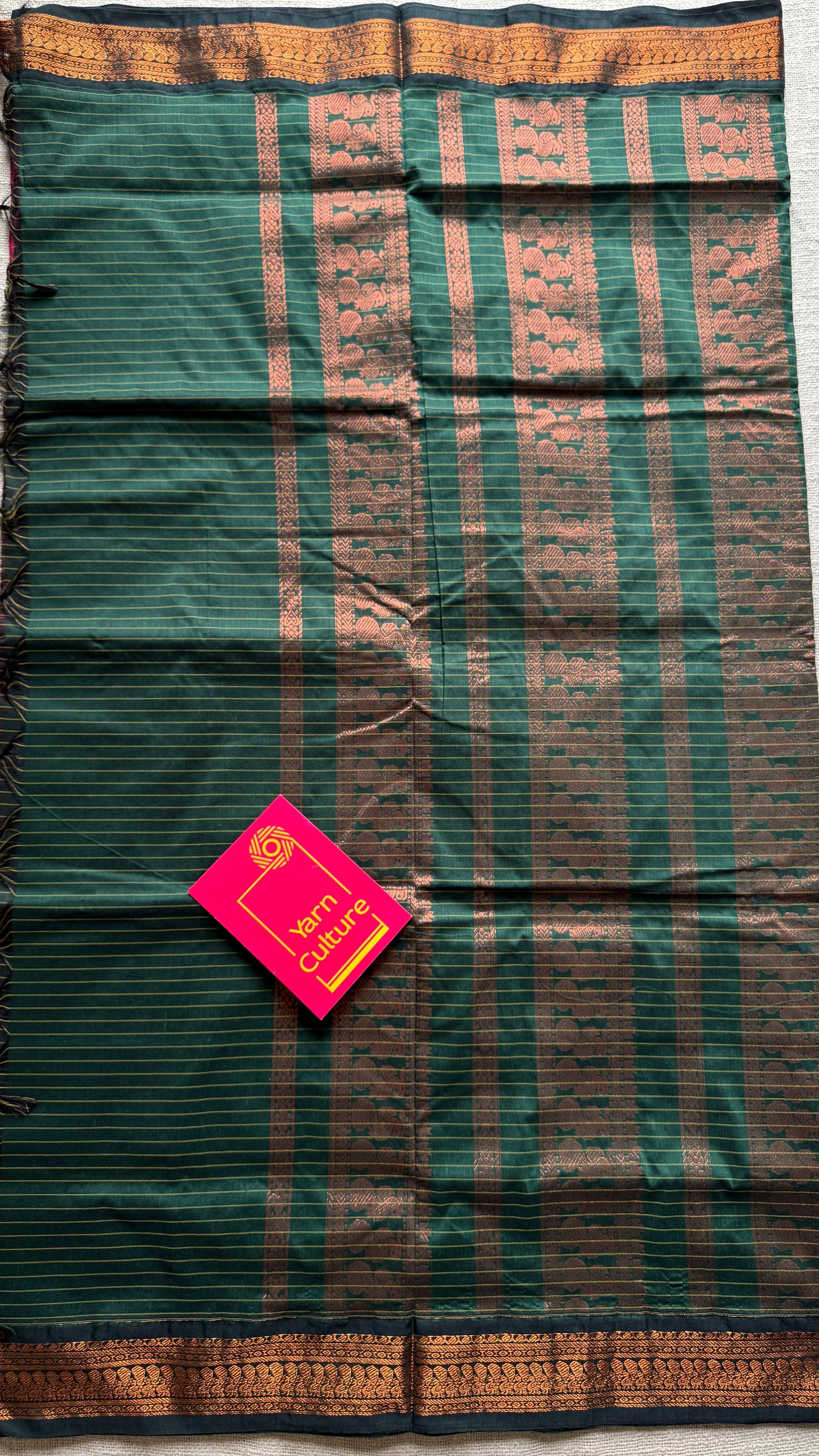 Dark Pink - Dark Green, Checks - Kalyani Cotton Silk - YCCOTNKCSC09