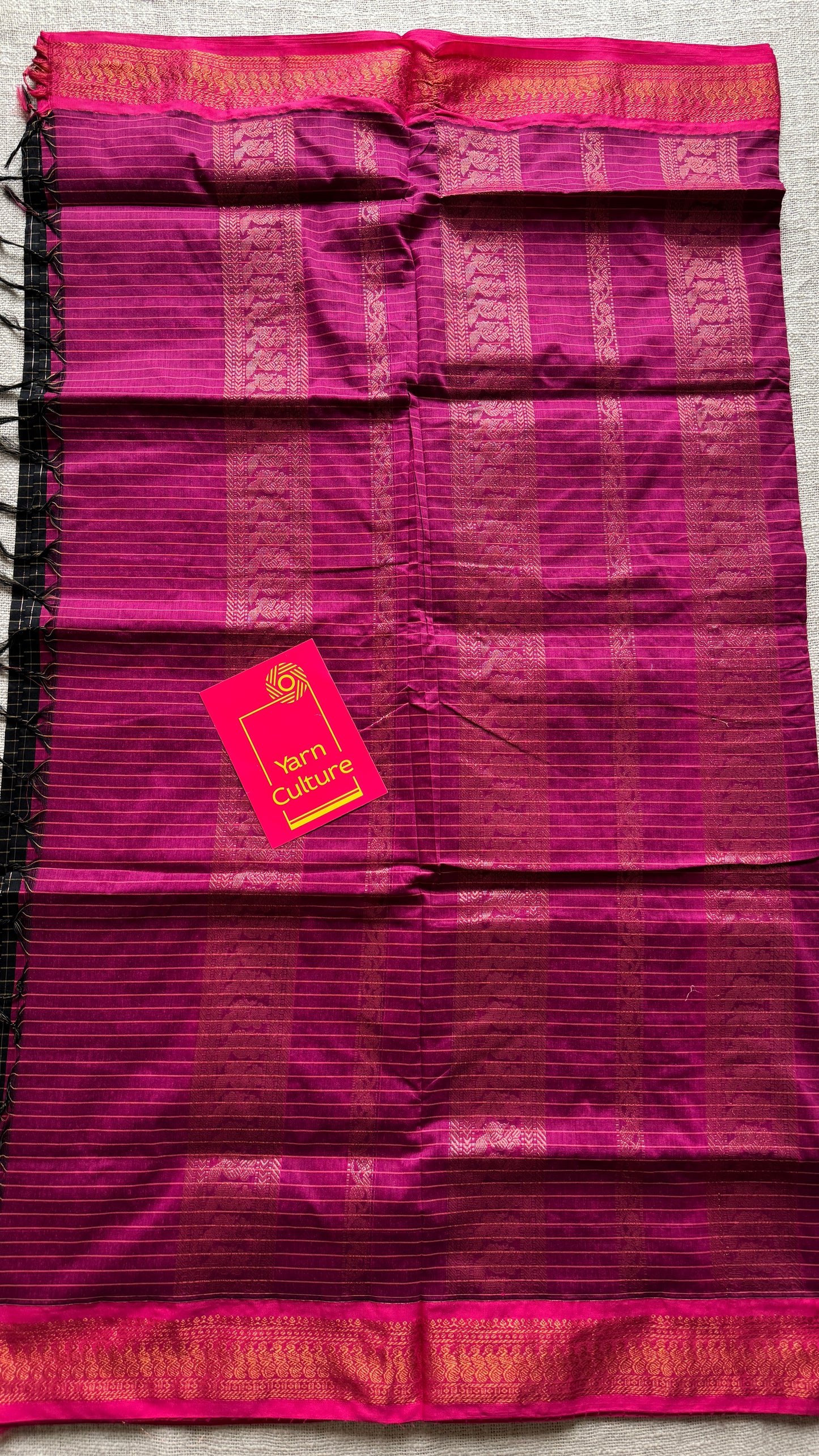 Black - Hot Pink, Checks - Kalyani Cotton Silk - YCCOTNKCSC11