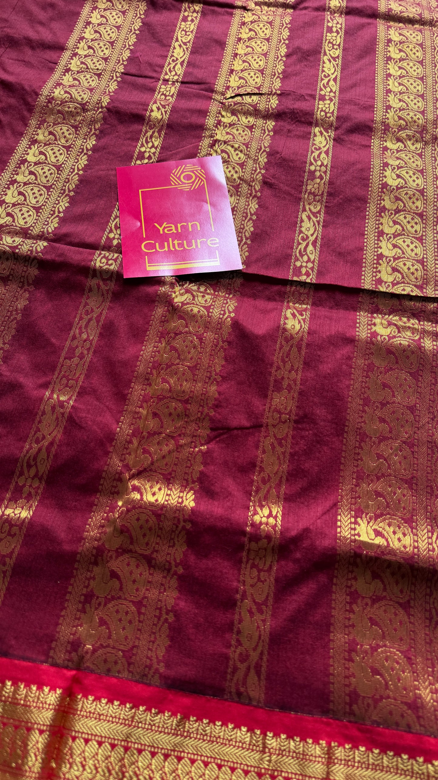 Black - Red, Gold Zari - Kalyani Cotton Silk - YCCOTNKCSB03
