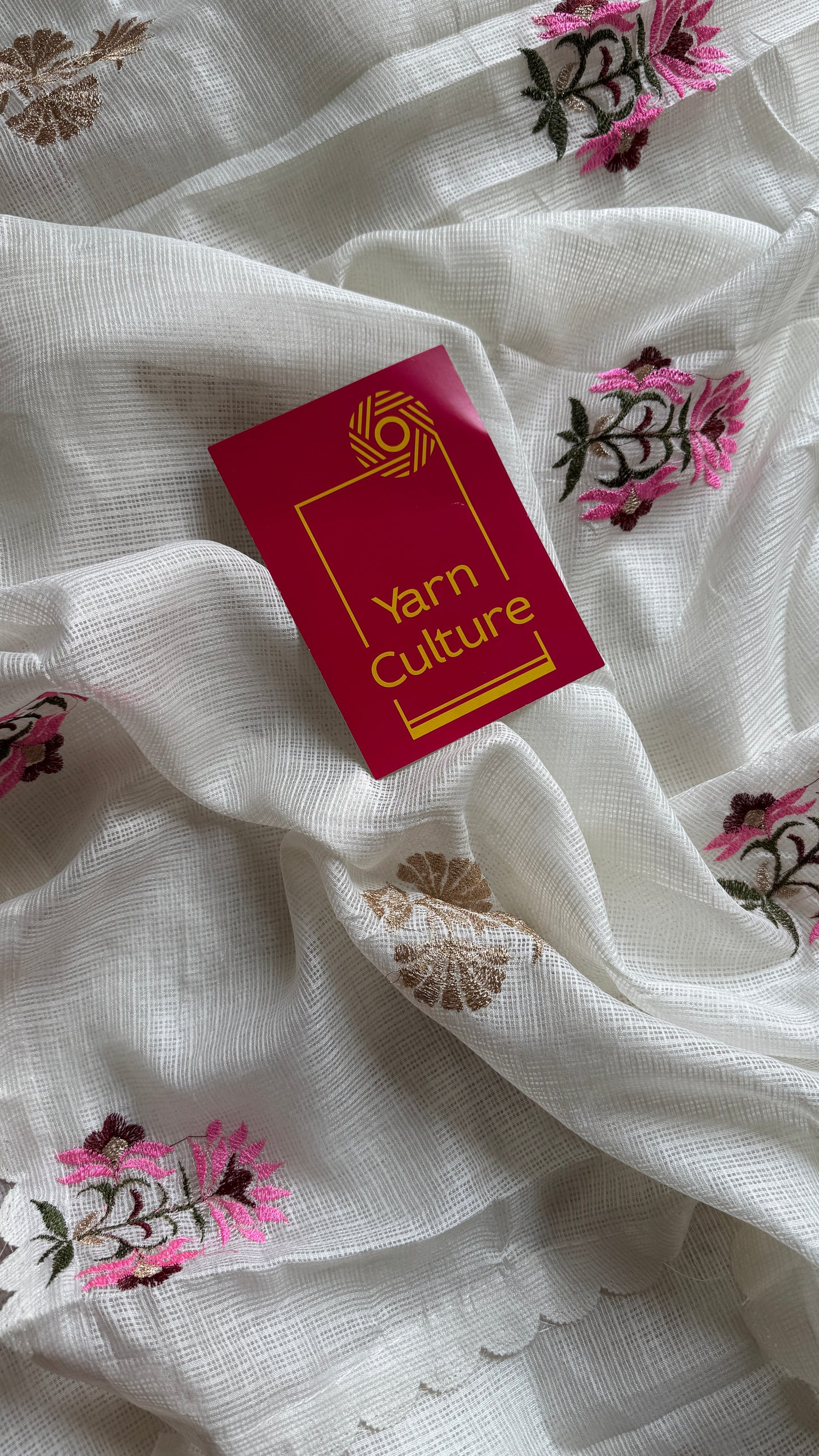 Ivory Rose - Kota with embroidery and scallop borders