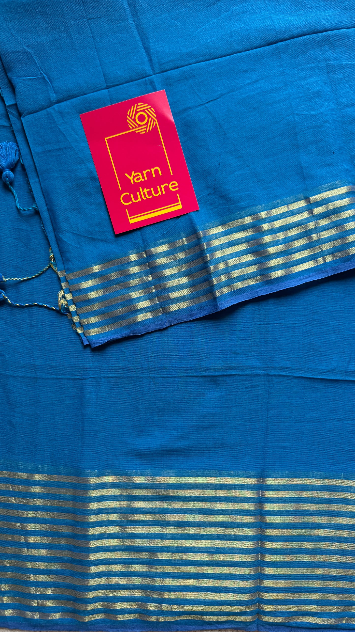 Blue Haze - Blue & gold stripes, mul cotton