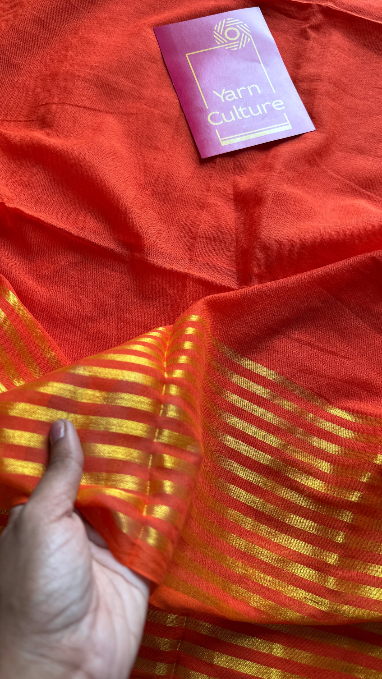 Flame Gold - Orange & gold stripes, mul cotton YCBCWSM08