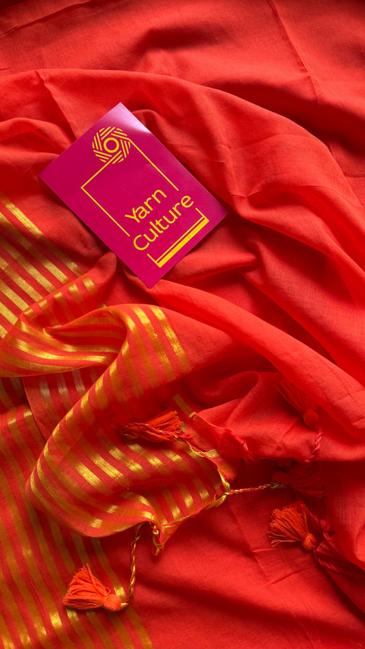 Flame Gold - Orange & gold stripes, mul cotton YCBCWSM08