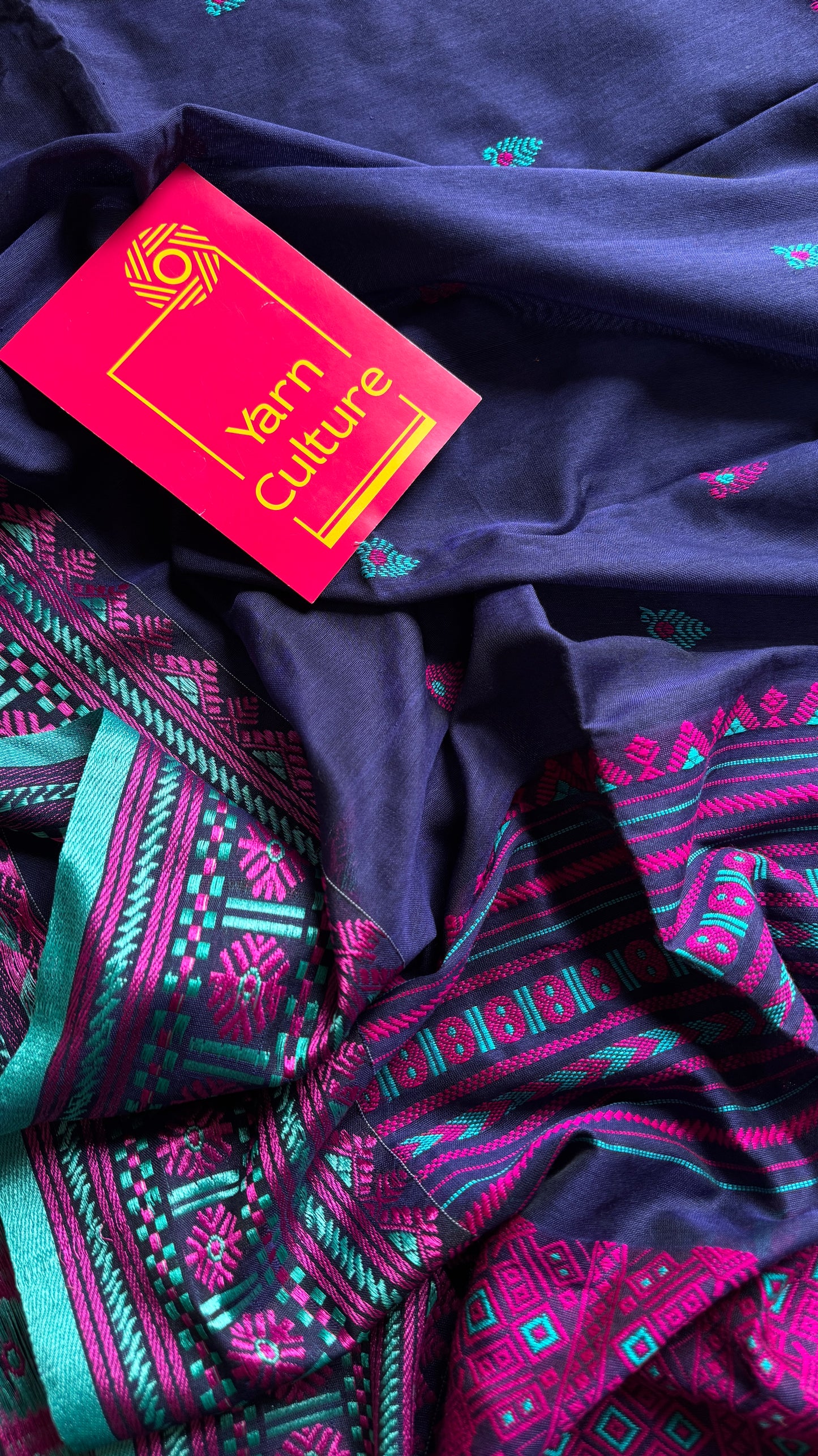 NeelPokh (নীলপখ) - Blue Butterfly, grace and color in motion, soft cotton - YCHOTEA03