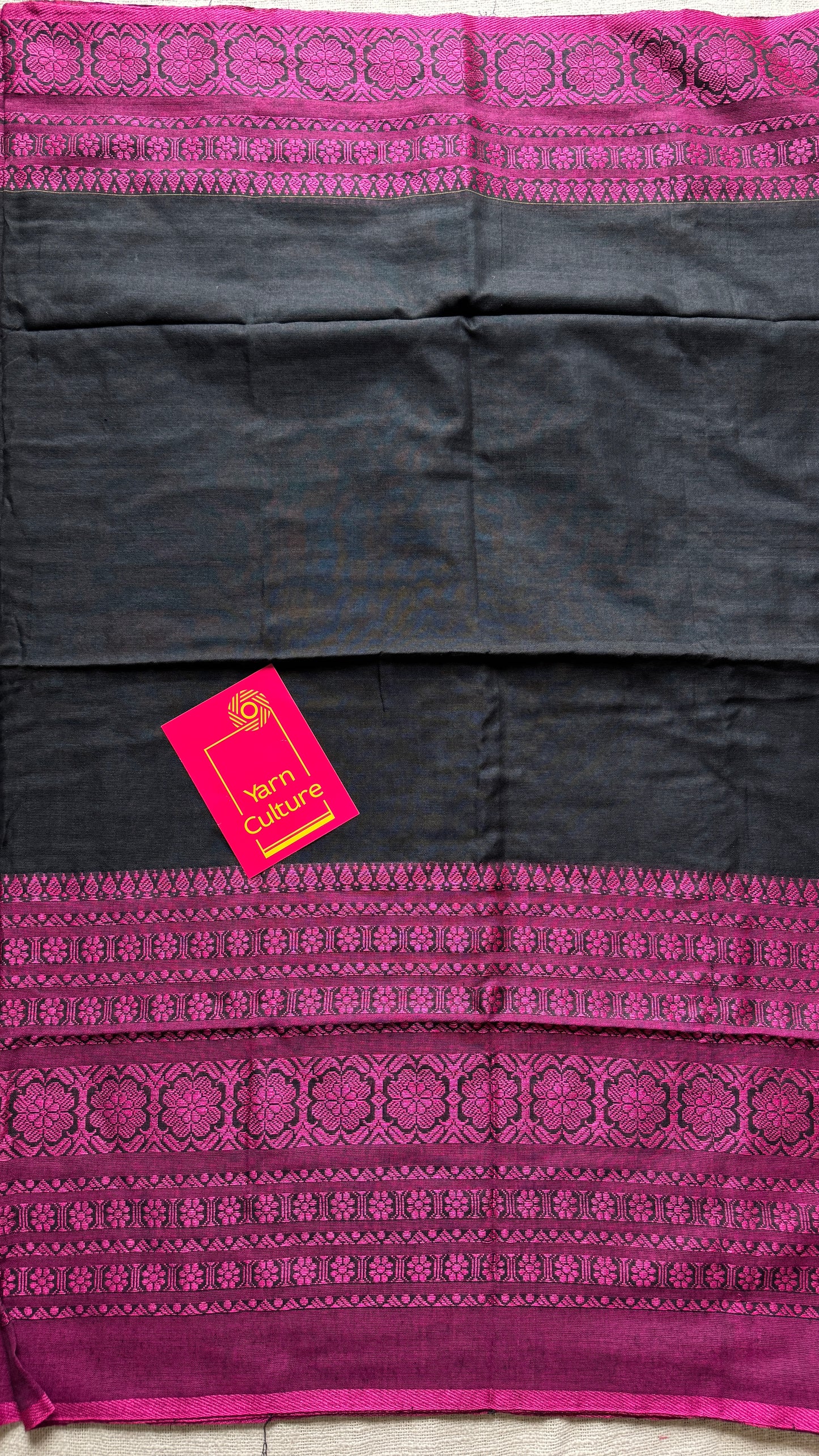 Black with pink thread work, soft cotton - YCBCBK02