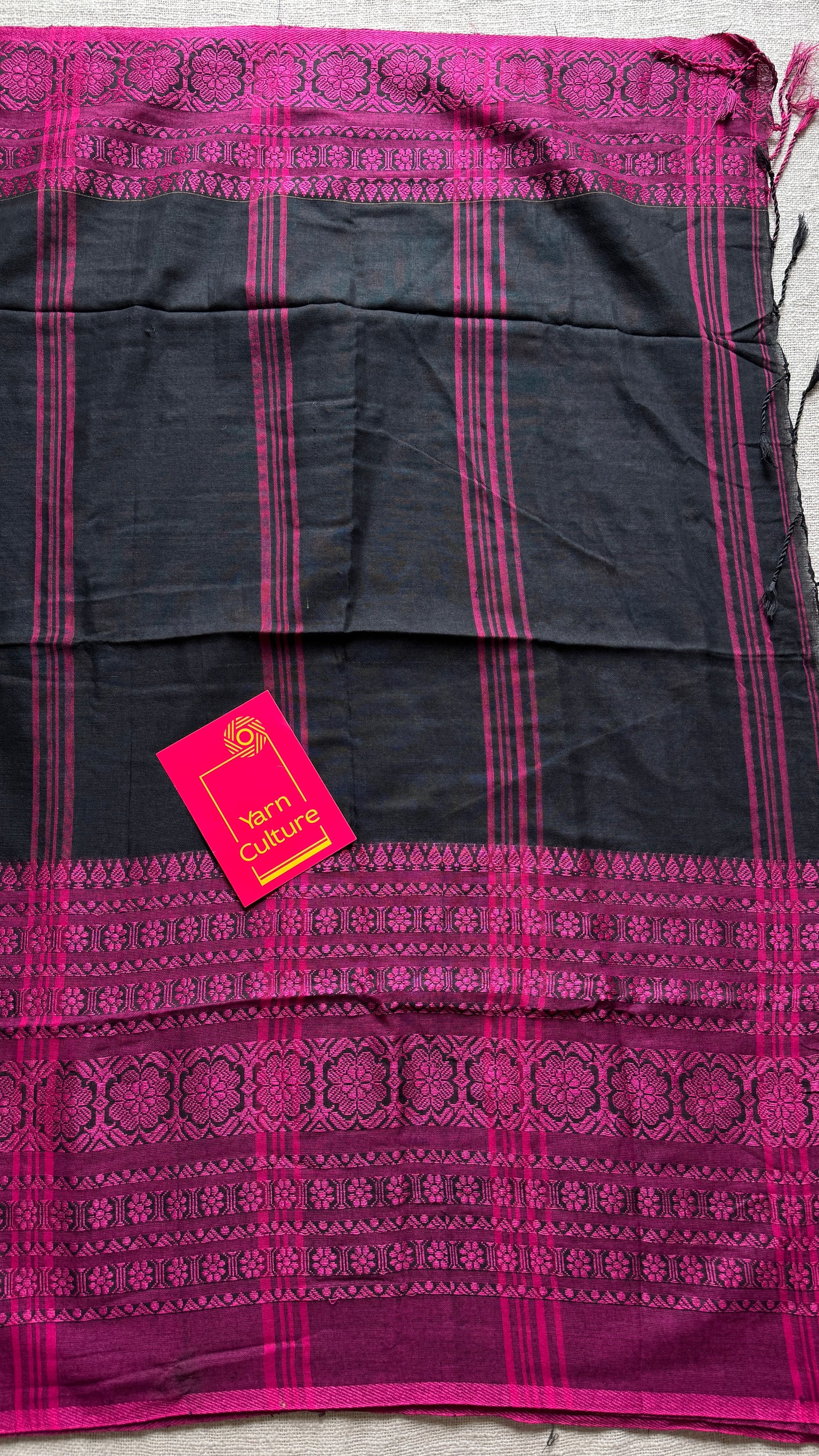 Black with pink thread work, soft cotton - YCBCBK02