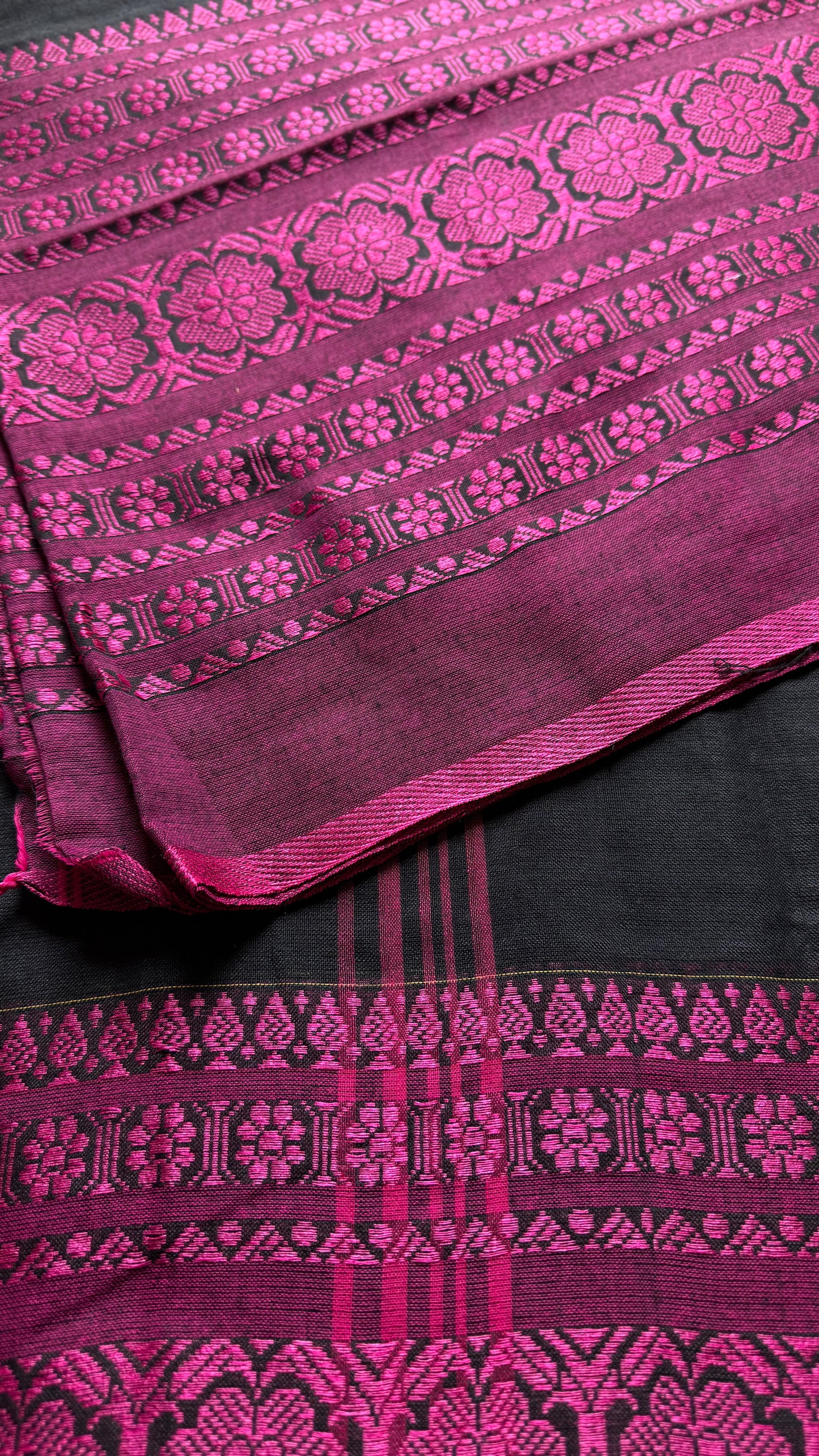Black with pink thread work, soft cotton - YCBCBK02