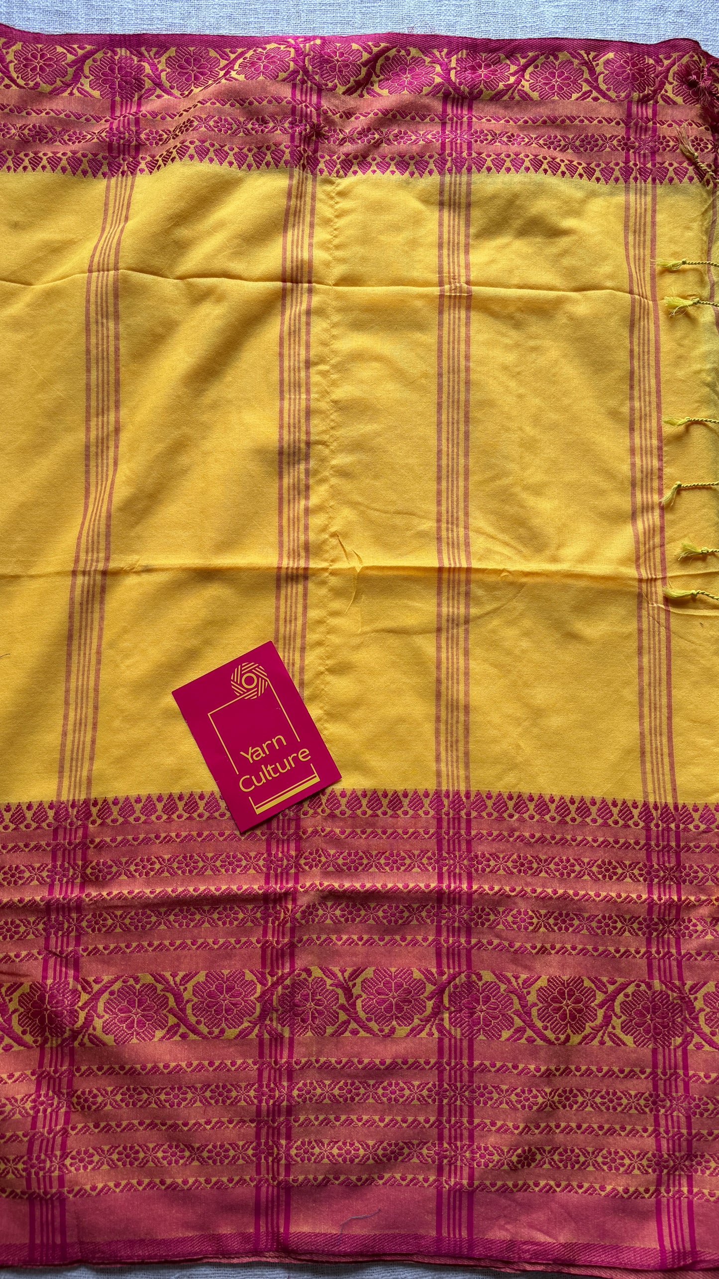 Yellow with pink thread work, soft cotton - YCBCBK05
