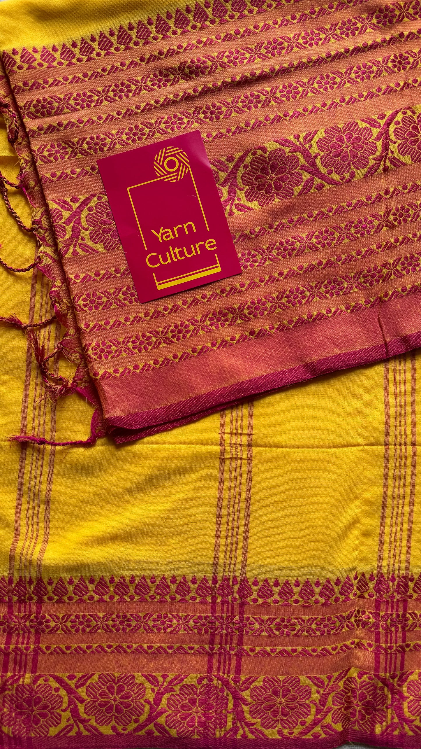 Yellow with pink thread work, soft cotton - YCBCBK05