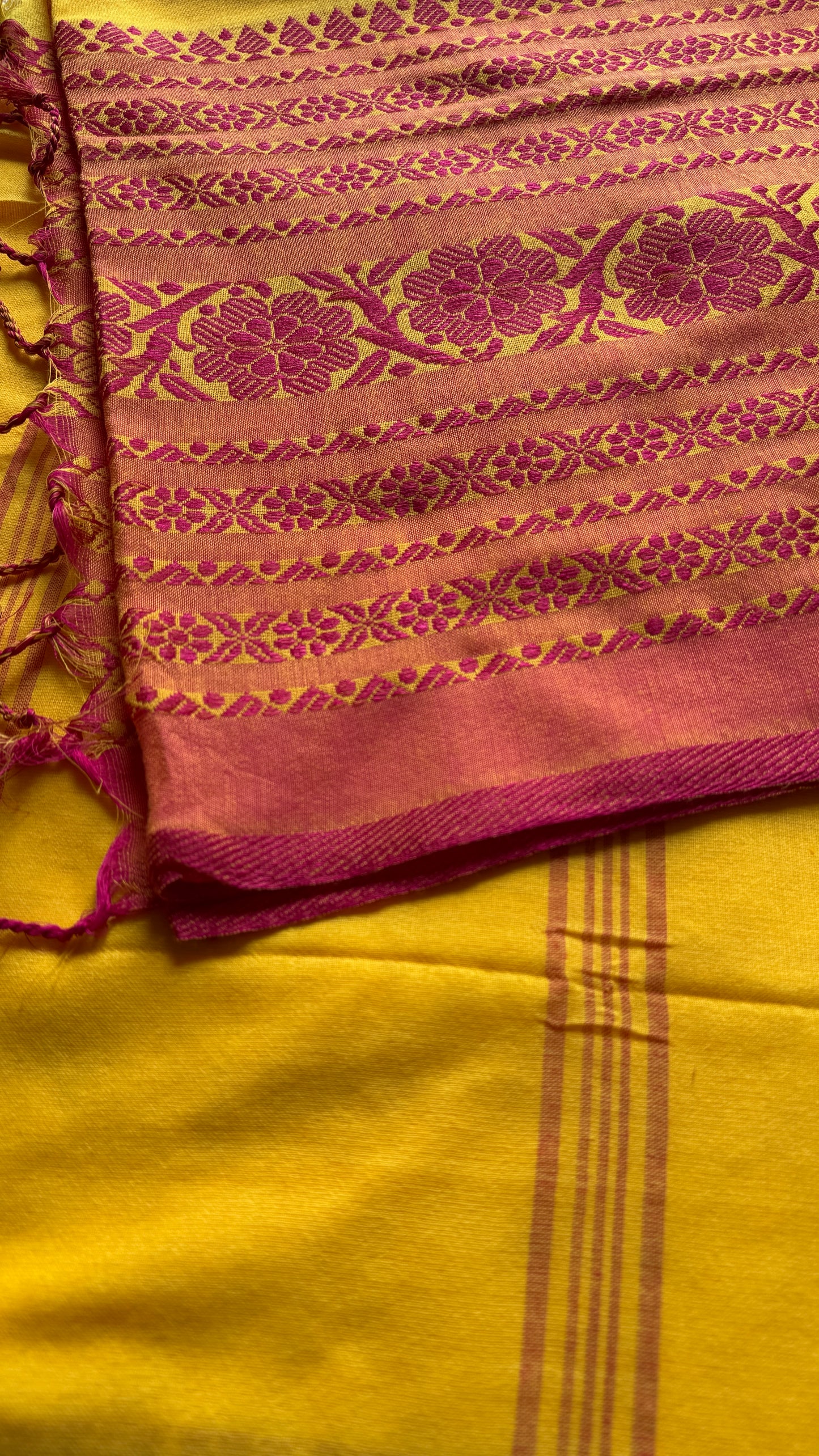 Yellow with pink thread work, soft cotton - YCBCBK05