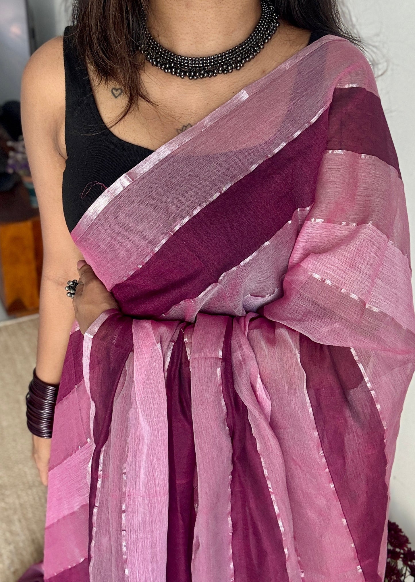 Raspberry Whirl - Pink and wine colour block hues, mul cotton