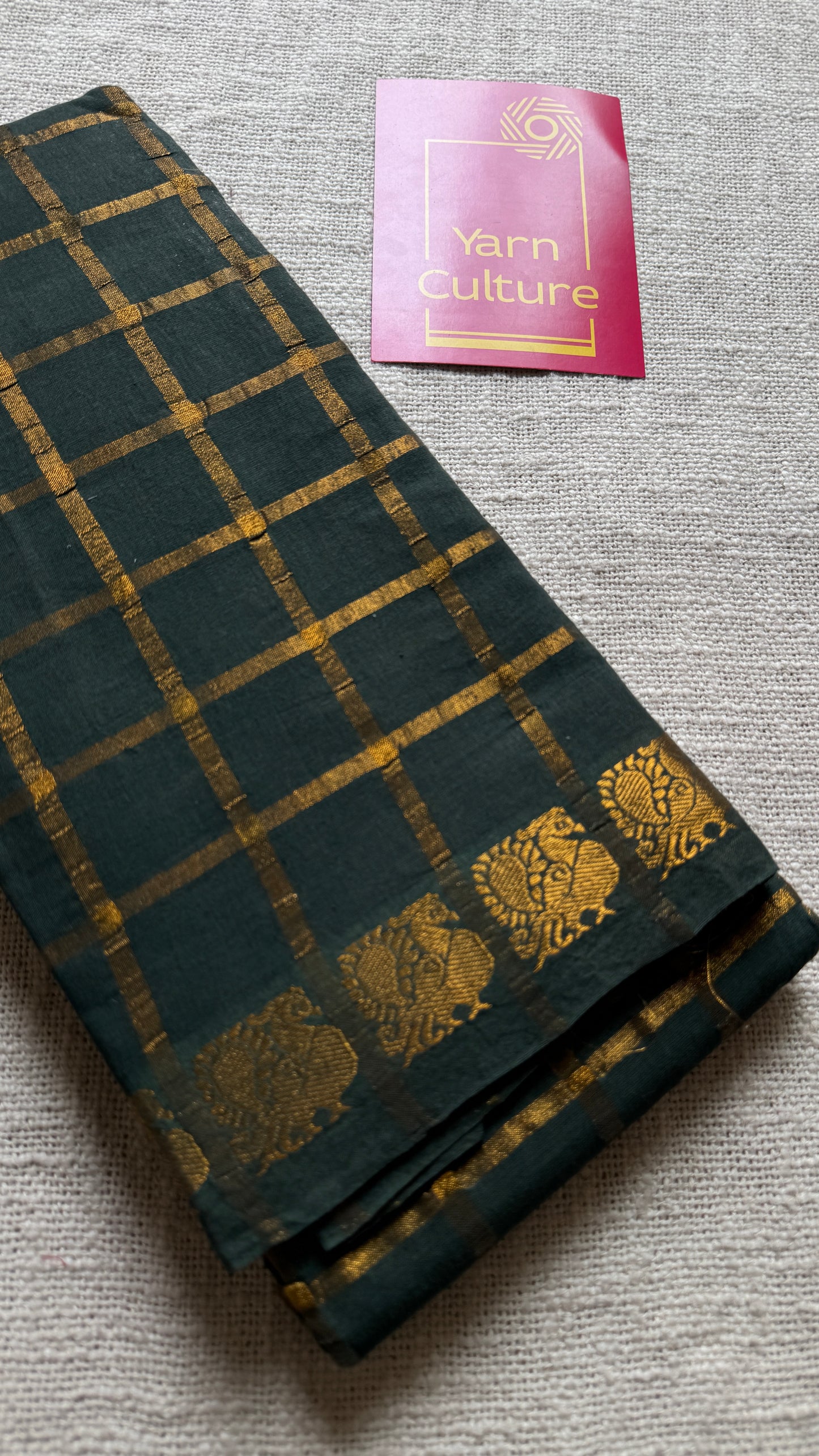 Dark Green pavithra kattam sungudi - YCMCPK04