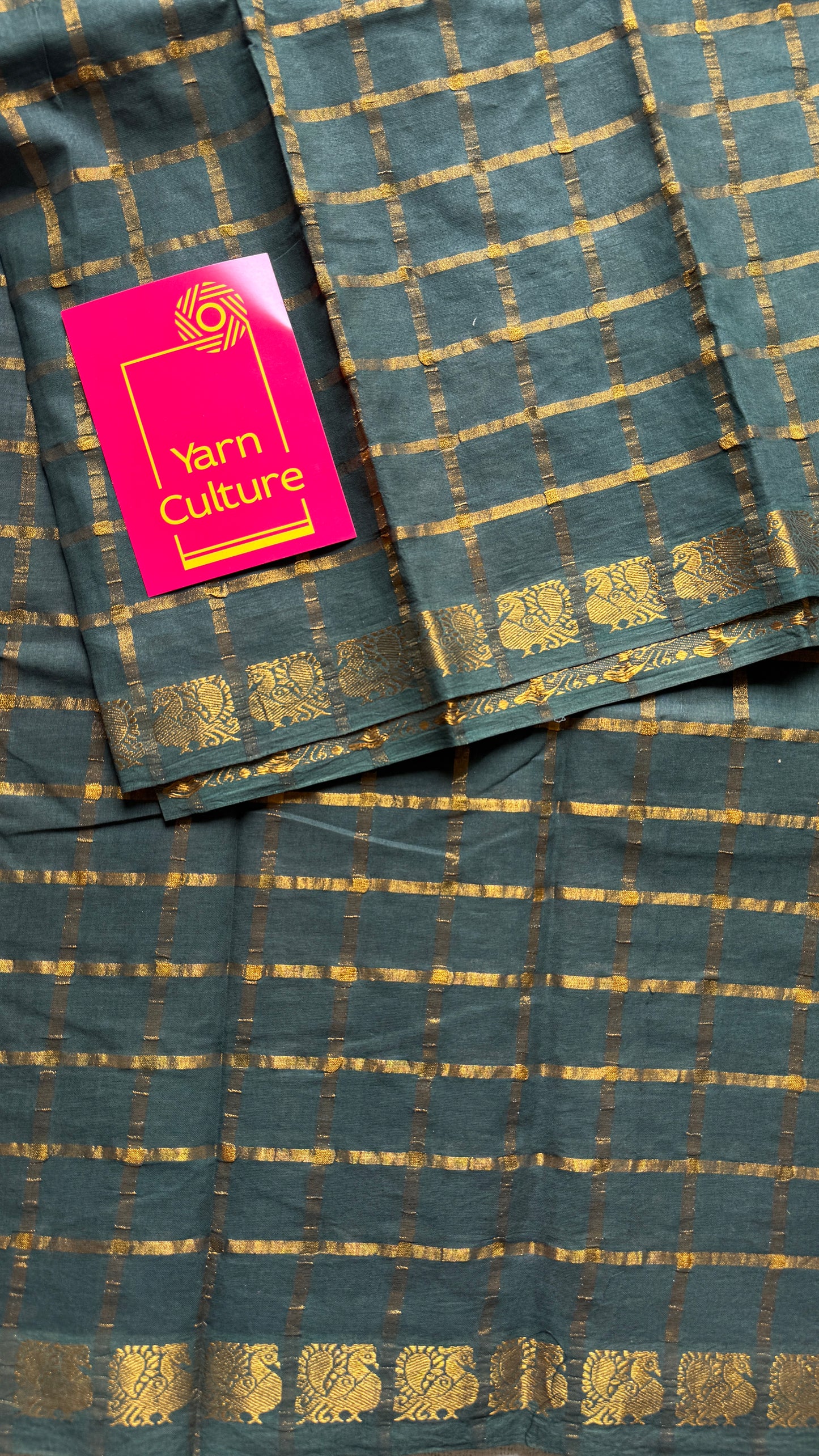 Dark Green pavithra kattam sungudi - YCMCPK04