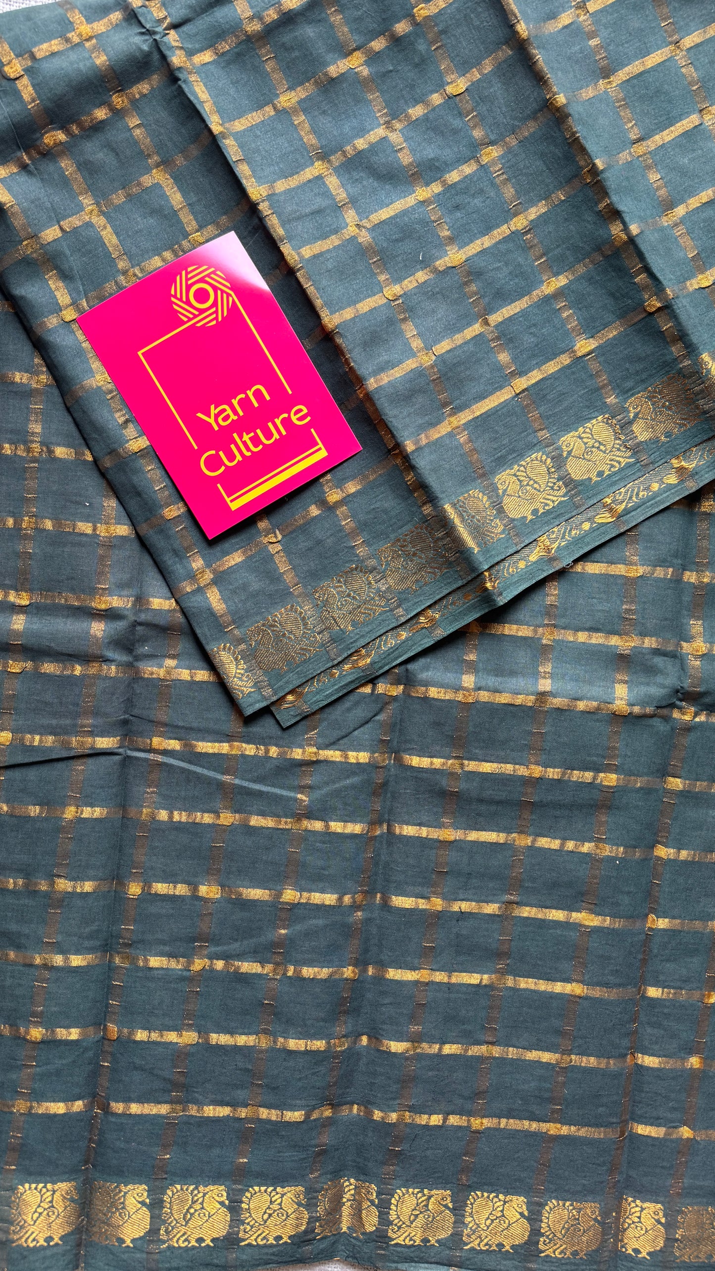Dark Green pavithra kattam sungudi - YCMCPK04
