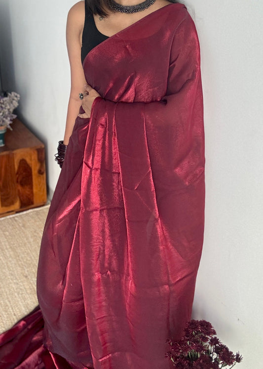 Sangria Sparkle - dark carmine velvet like dual tone, space silk