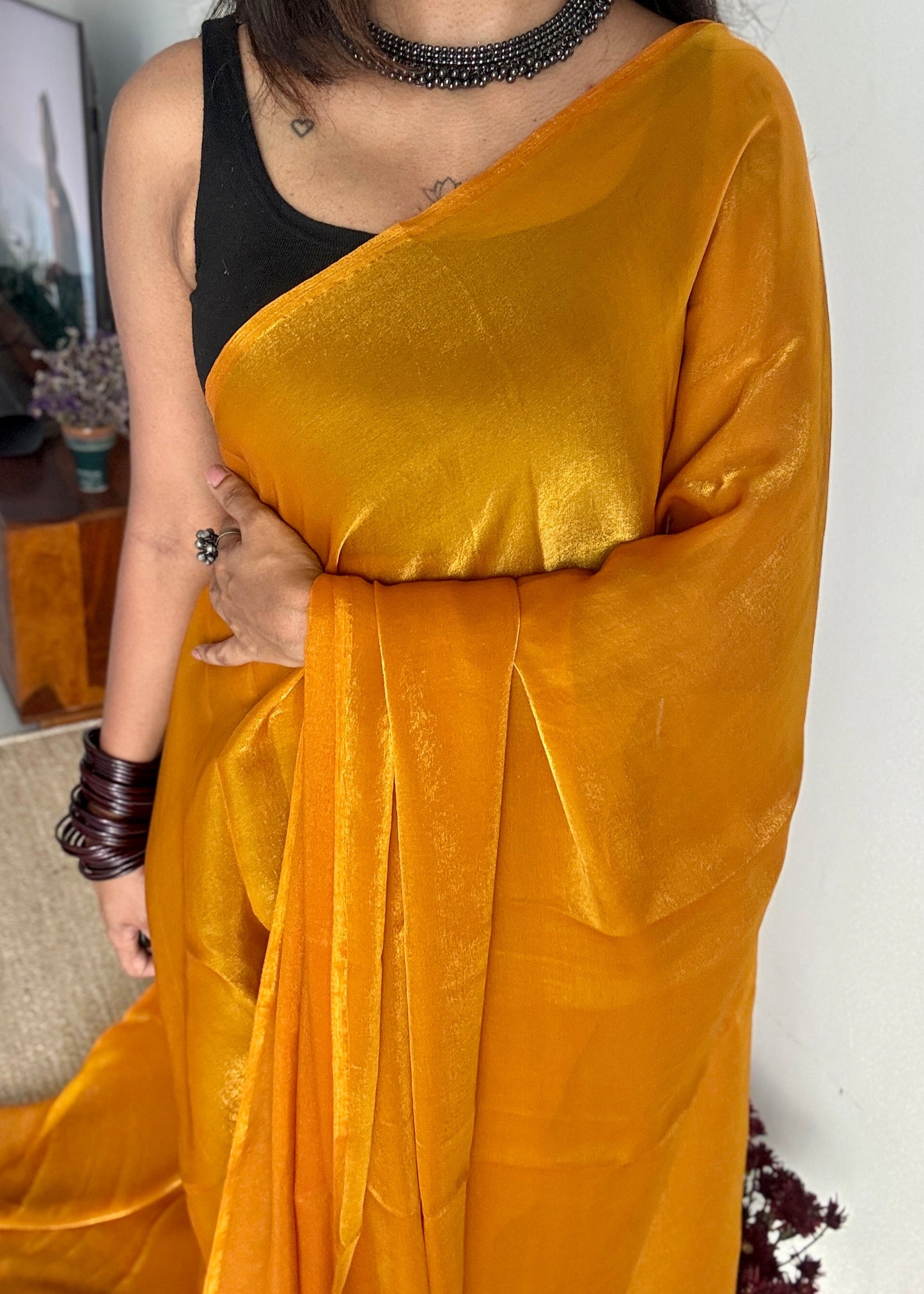 Golden Margarita - yellow velvet like dual tone, space silk YCDOSSS04