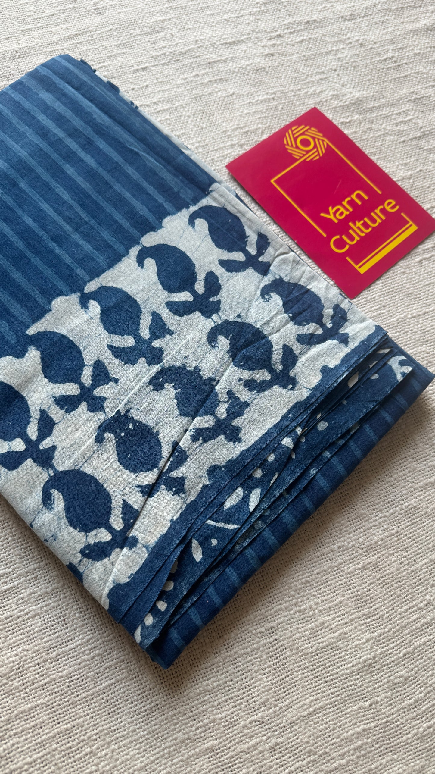 Indigo - Bagru handblock print, Soft Cotton YCBCRJ08
