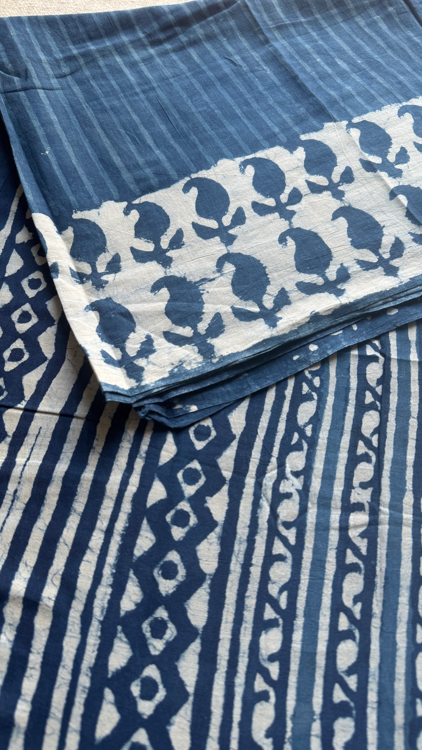 Indigo - Bagru handblock print, Soft Cotton YCBCRJ08
