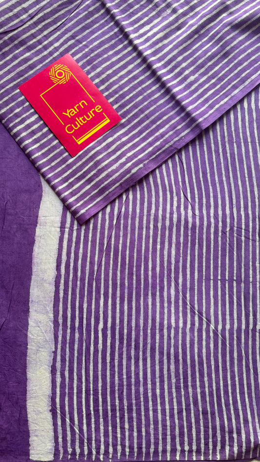 Violet hues - Bagru handblock print, Soft Cotton