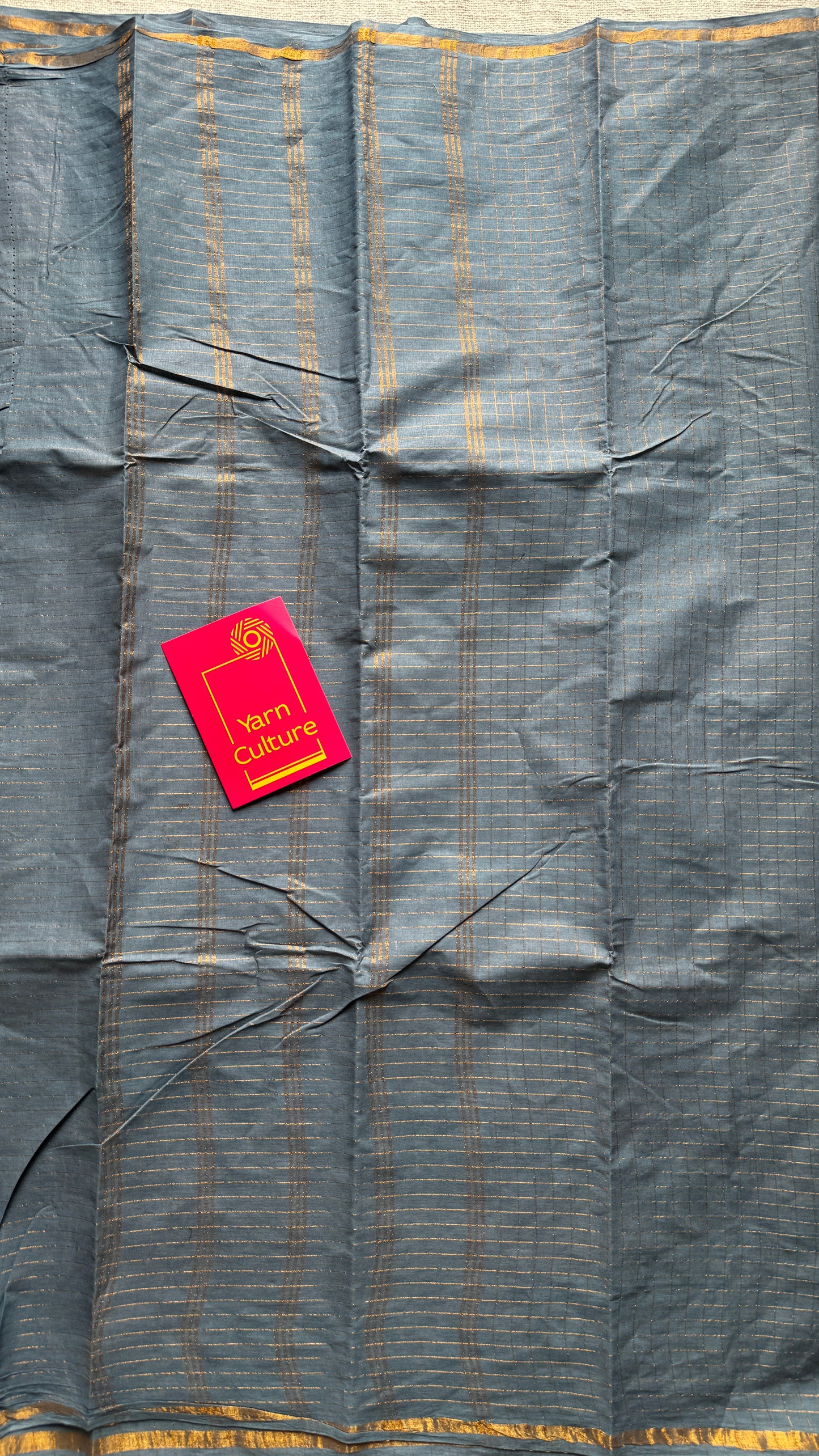 Grey mini kattam sungudi, madurai cotton - YCMCMCS01