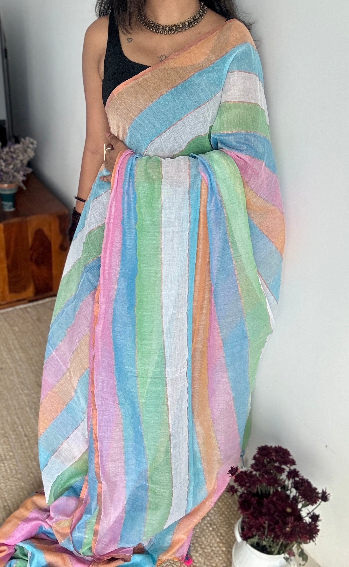 Fruit Whirl - Pastel colour block hues, mul cotton YCBCPMFW02